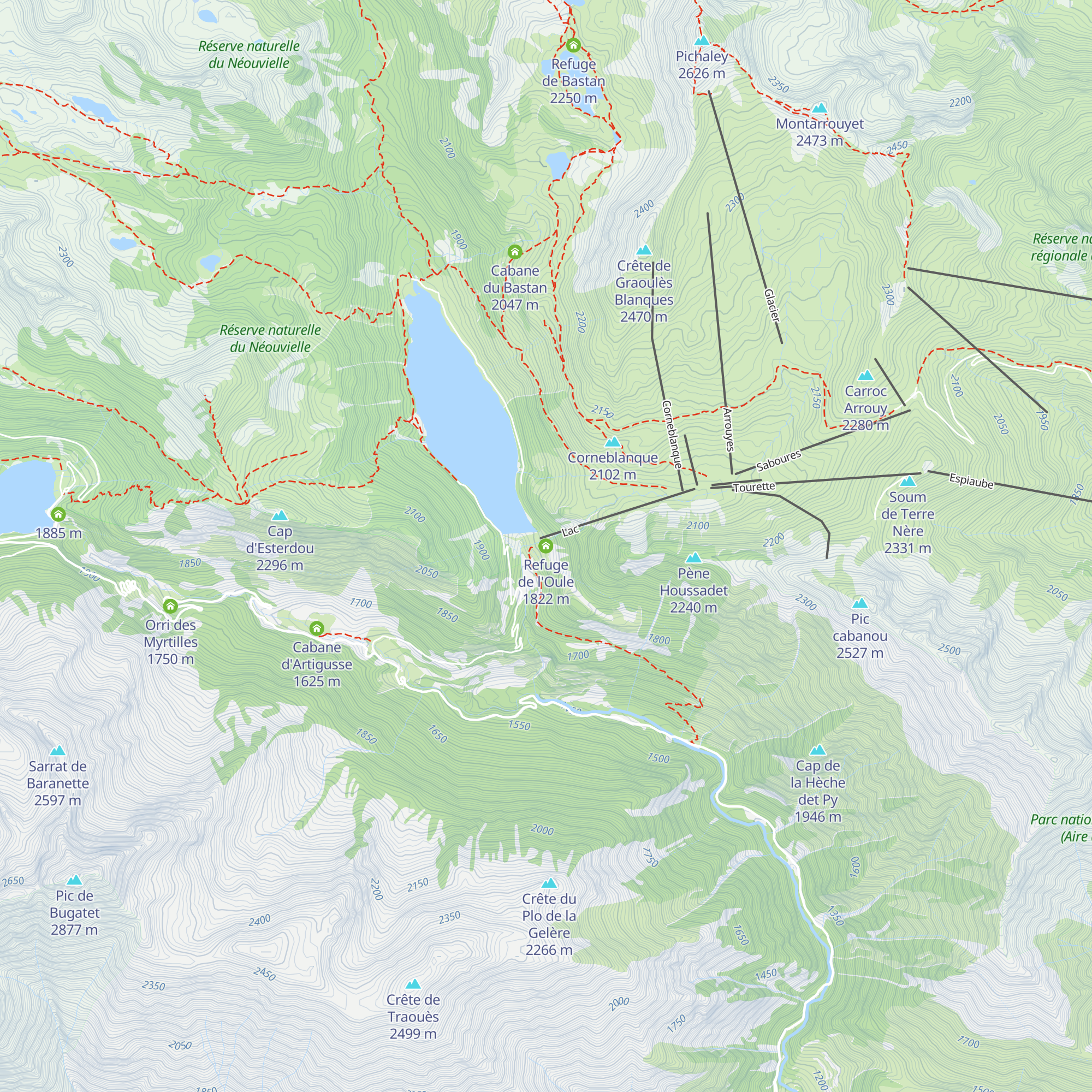 Refuge de l'Oule map