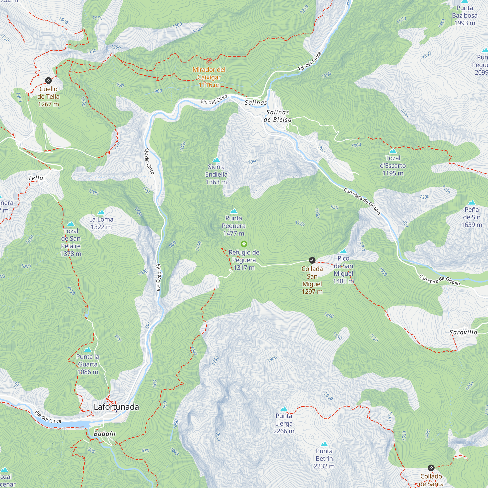 Refugio de Peguera map