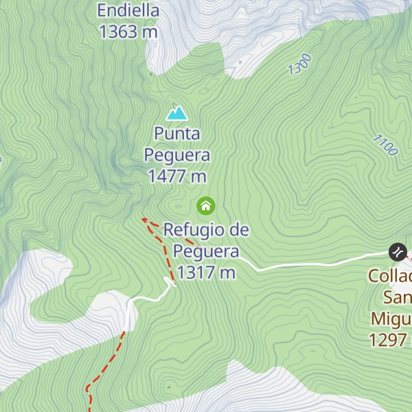 Map of Refugio de Peguera