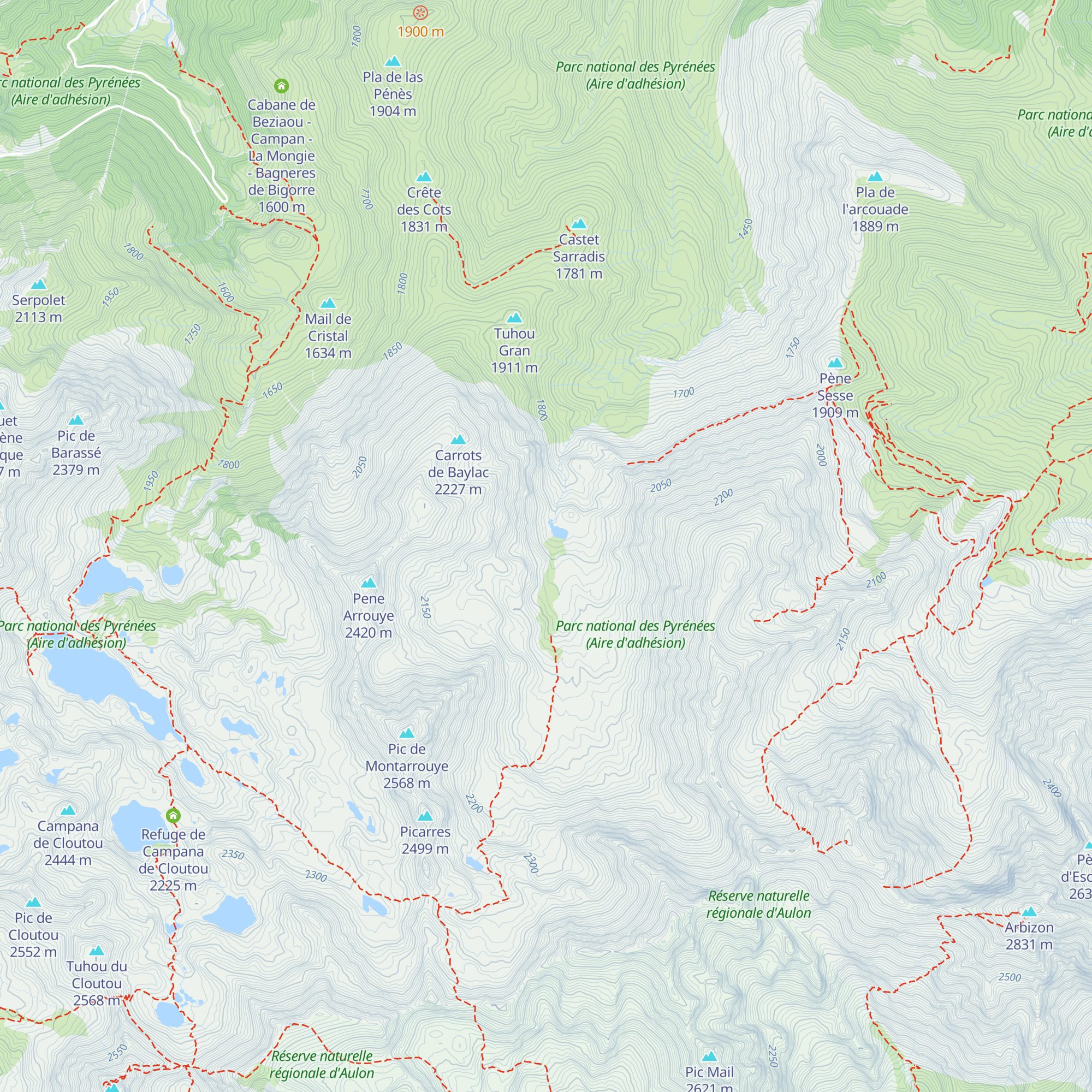 Cabane de Montarrouye map
