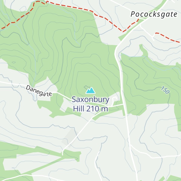 Map of Saxonbury Hill