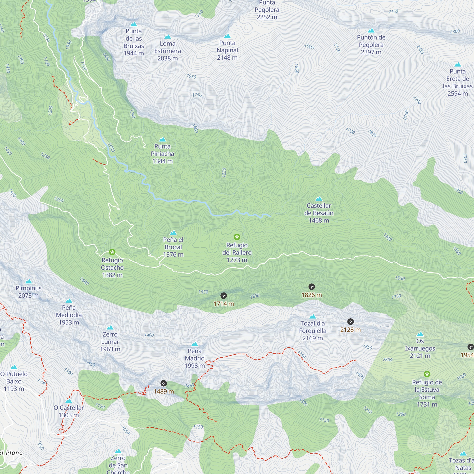 Refugio del Rallero map