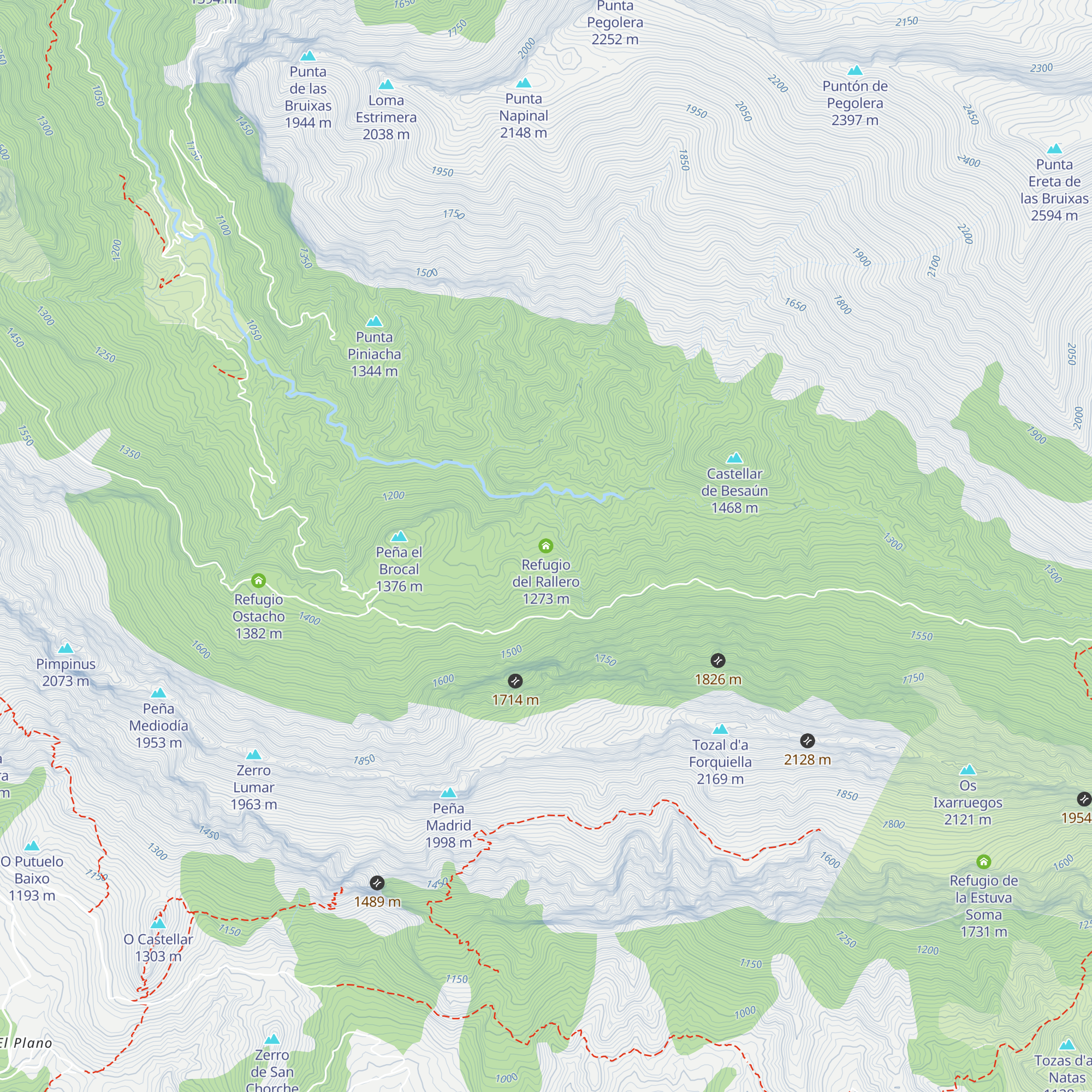 Refugio del Rallero map