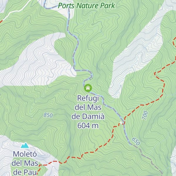 Map of Refugi del Mas de Damià