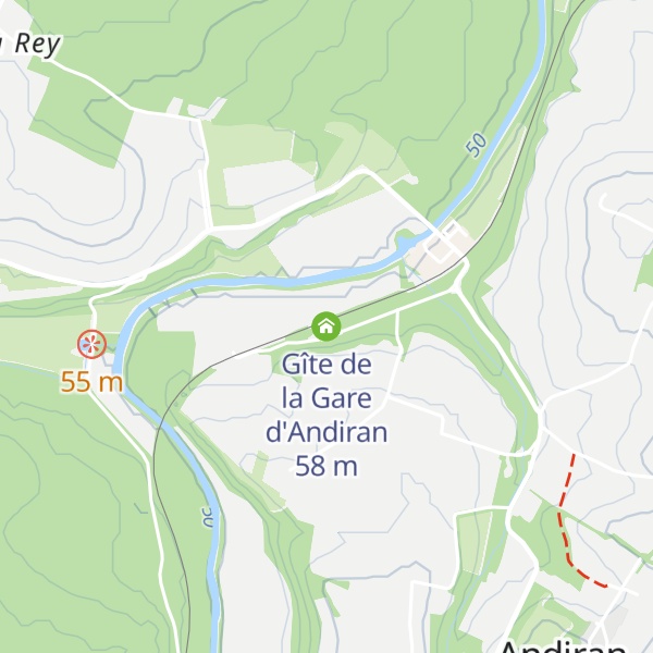 Map of Gîte de la Gare d'Andiran