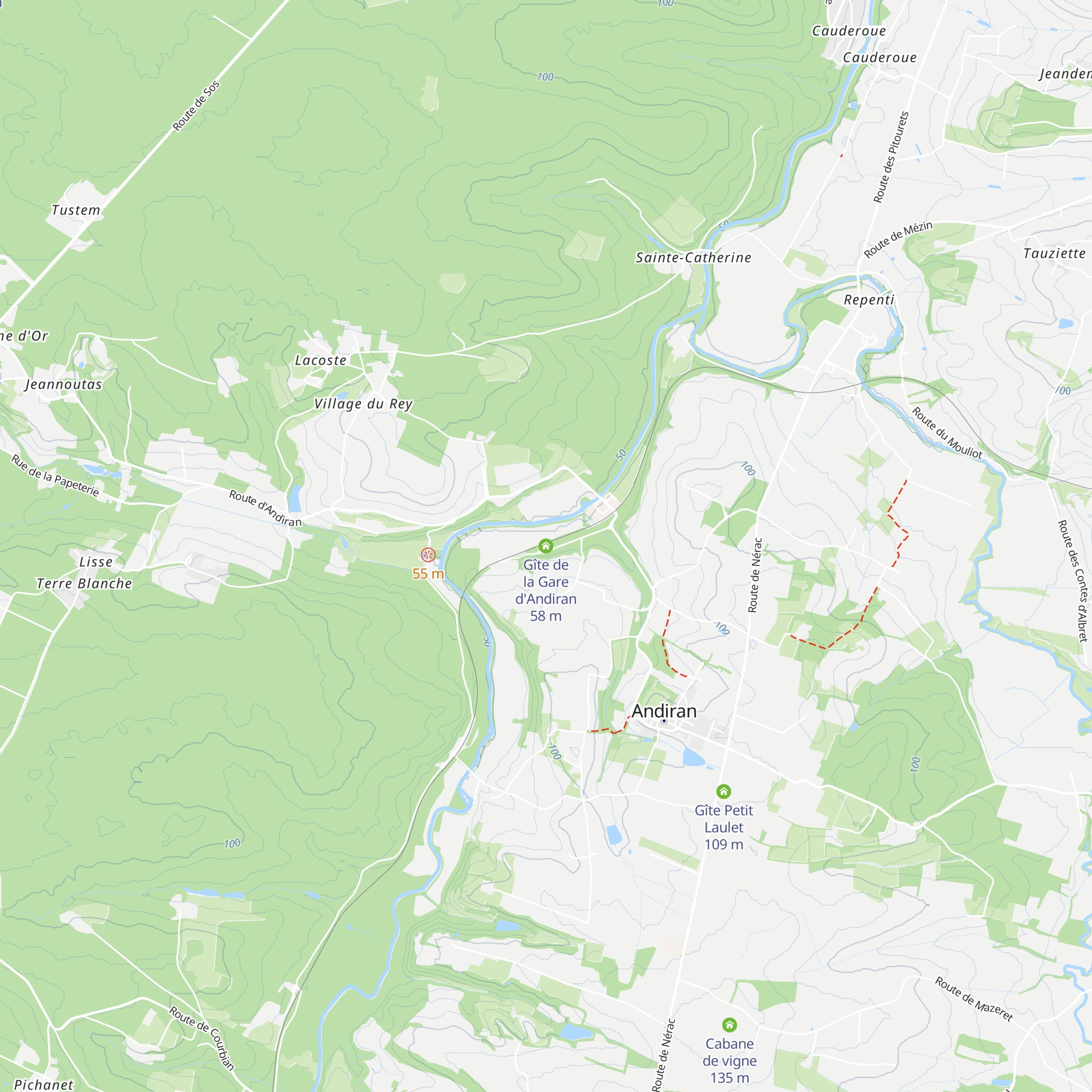 Gîte de la Gare d'Andiran map