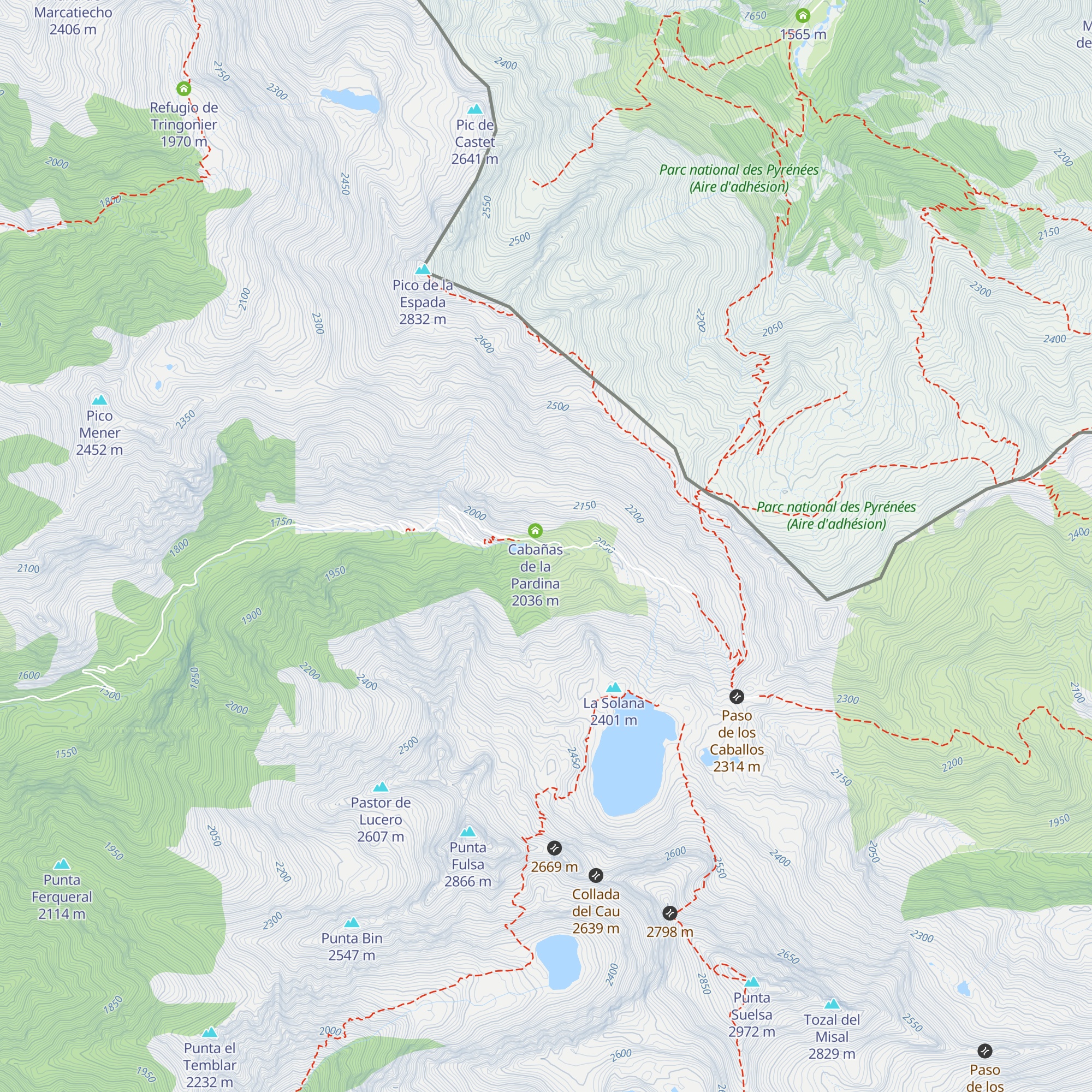 Refugio de Barannetas map