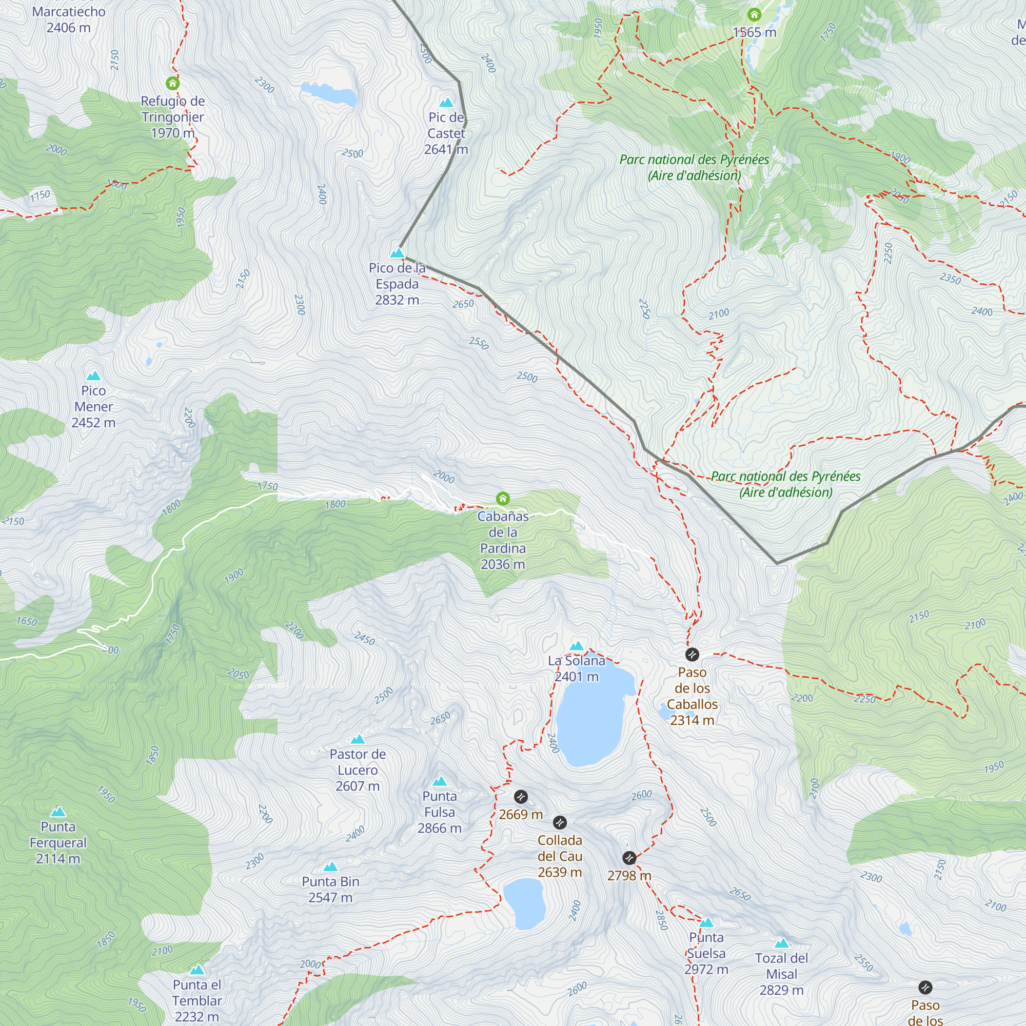 Refugio de Barannetas map