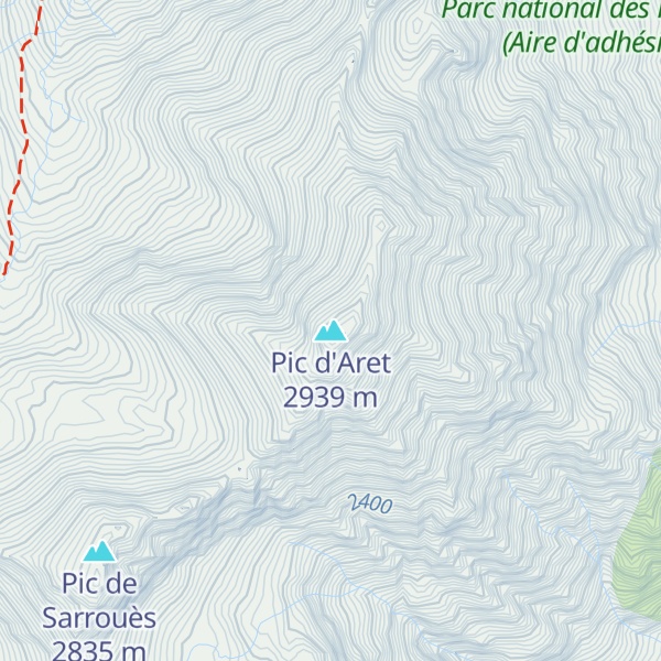 Map of Pic d'Aret