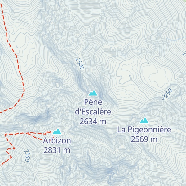 Map of Pène d'Escalère