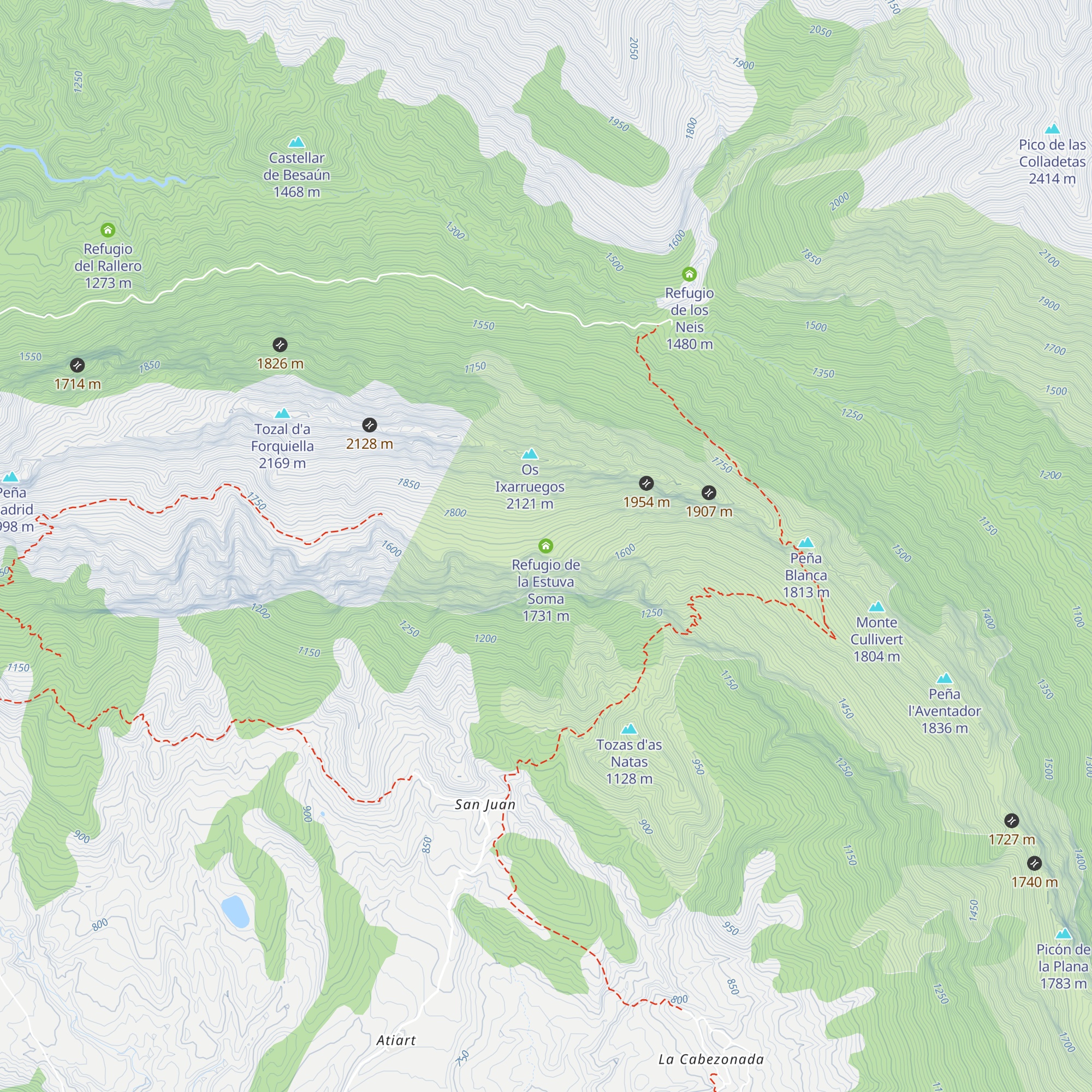 Refugio de la Estuva Soma map