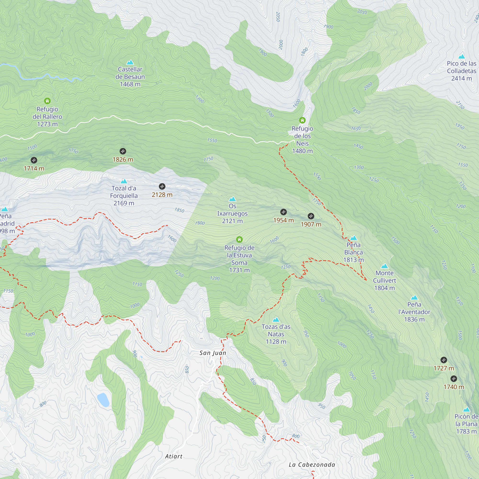 Refugio de la Estuva Soma map