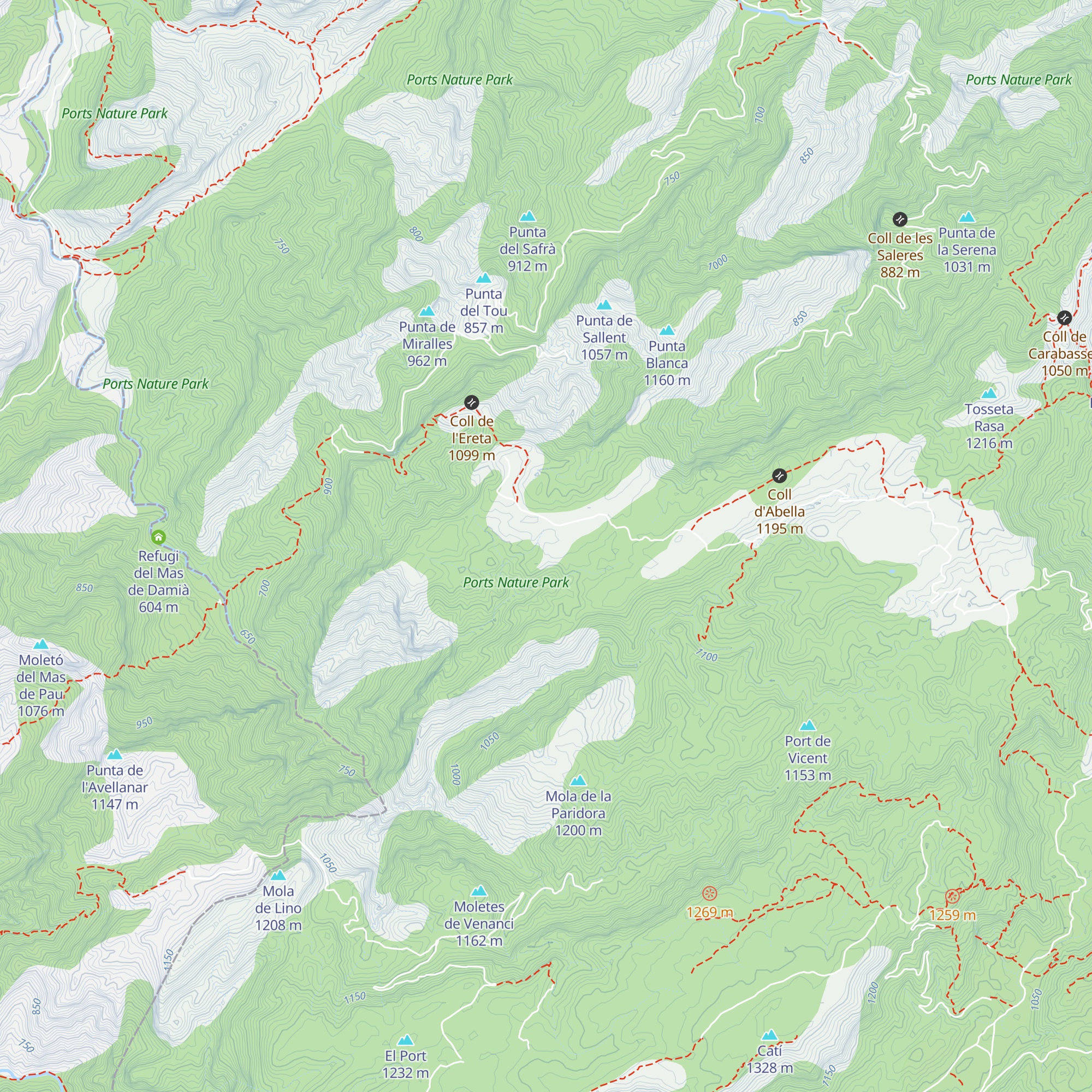 Refugi del Mas del Torrero - Terranyes map