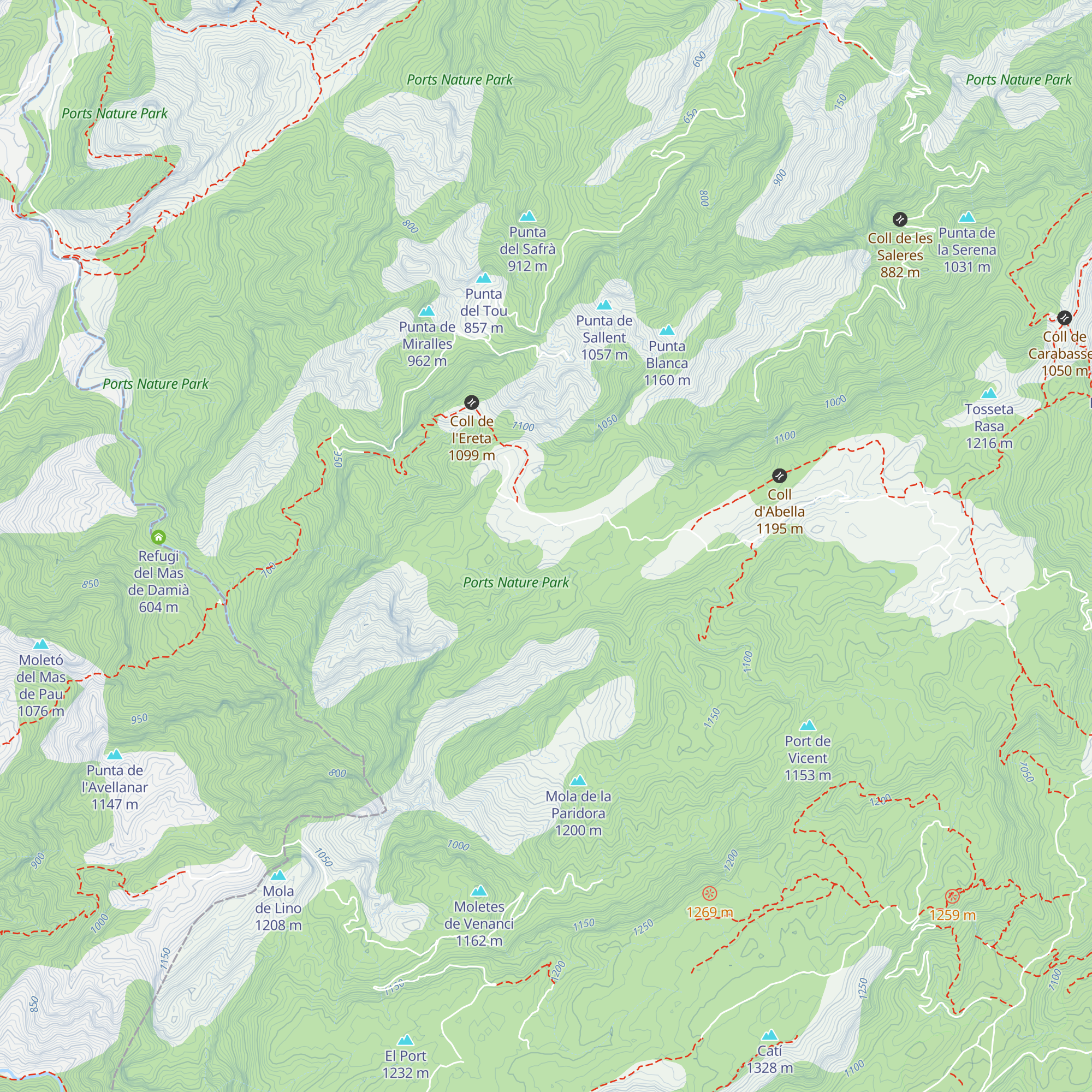 Refugi del Mas del Torrero - Terranyes map
