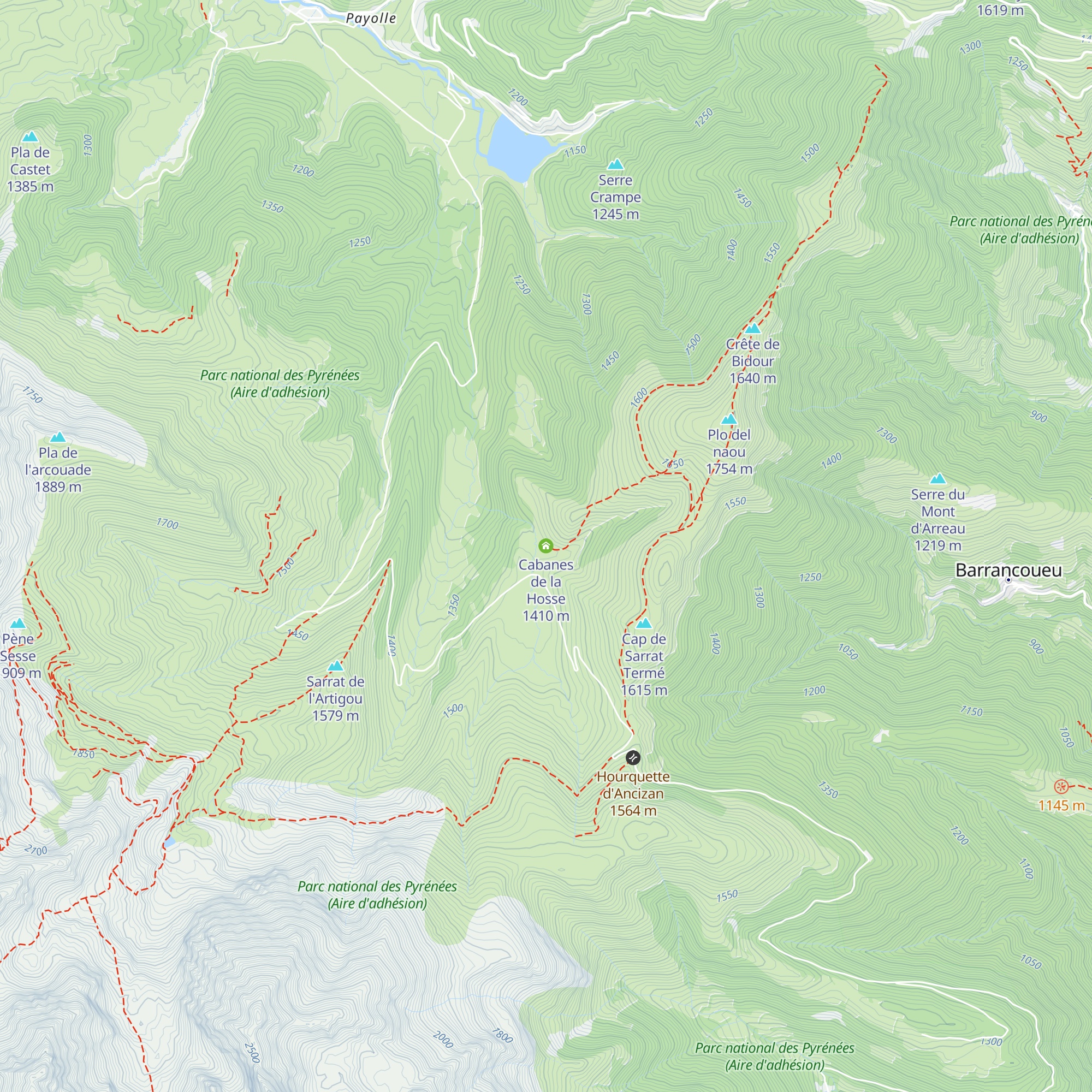 Cabanes de la Hosse map