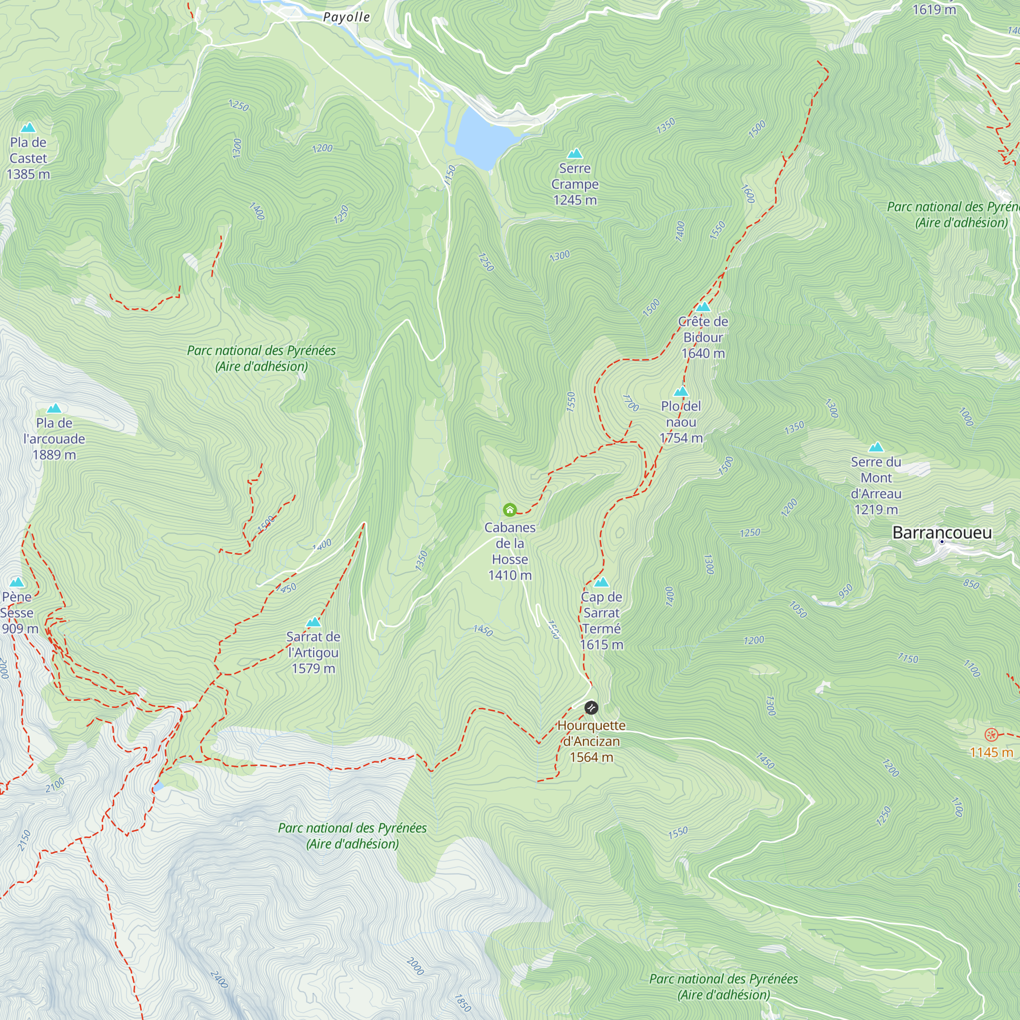 Cabanes de la Hosse map