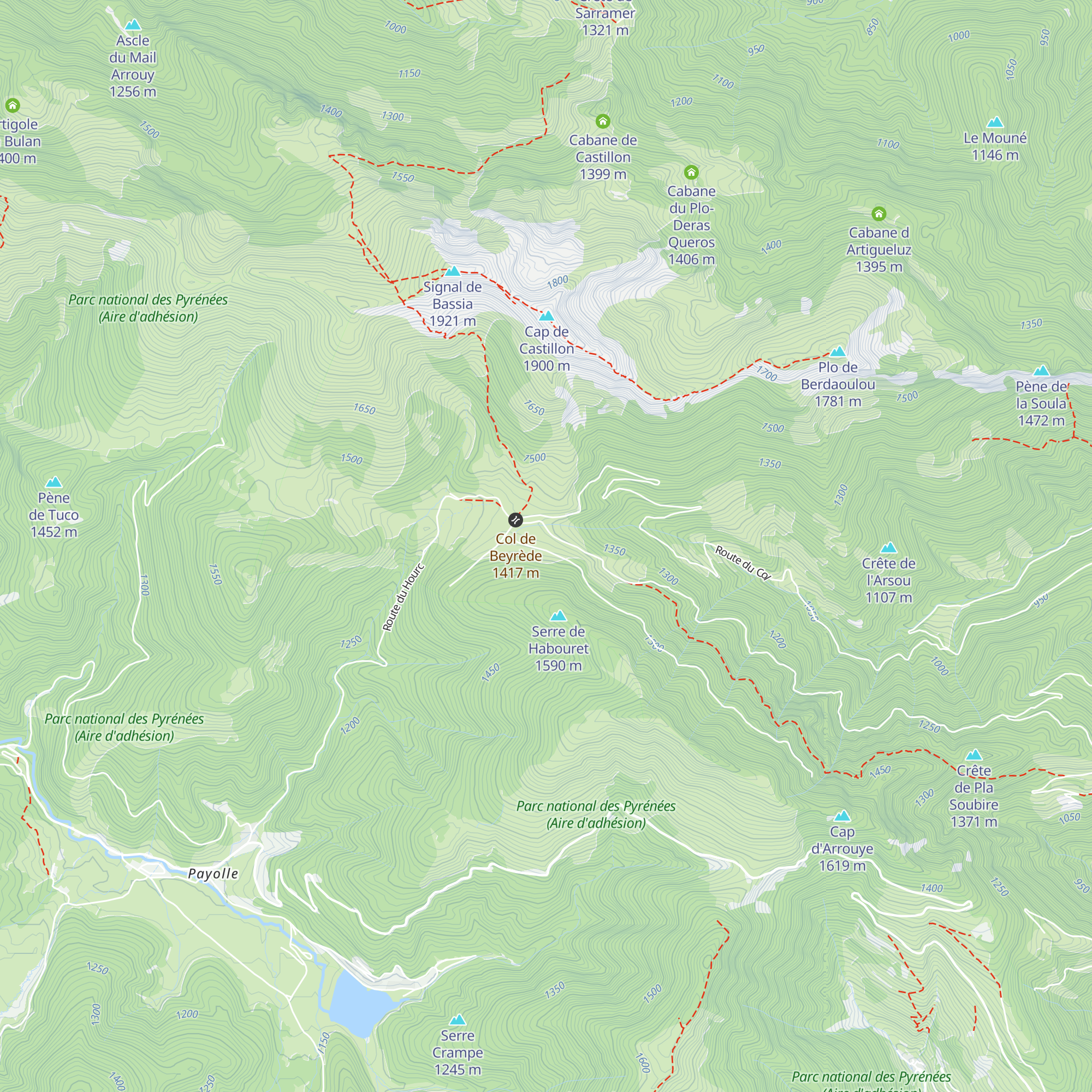 Cabanes de Beyrède map