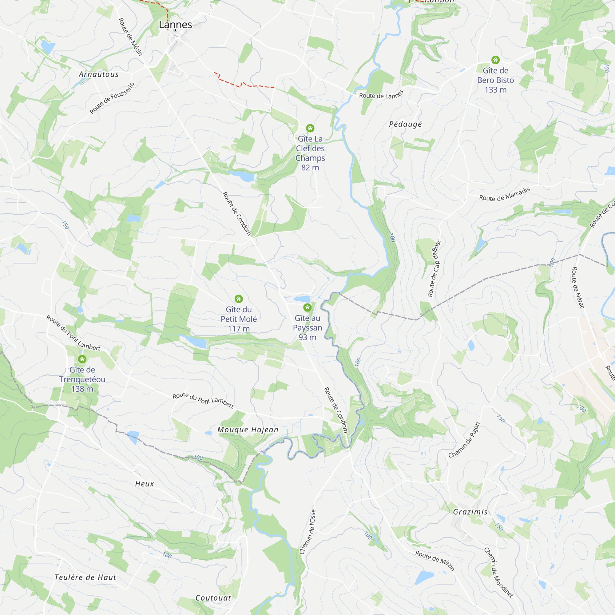 Gîte au Payssan map