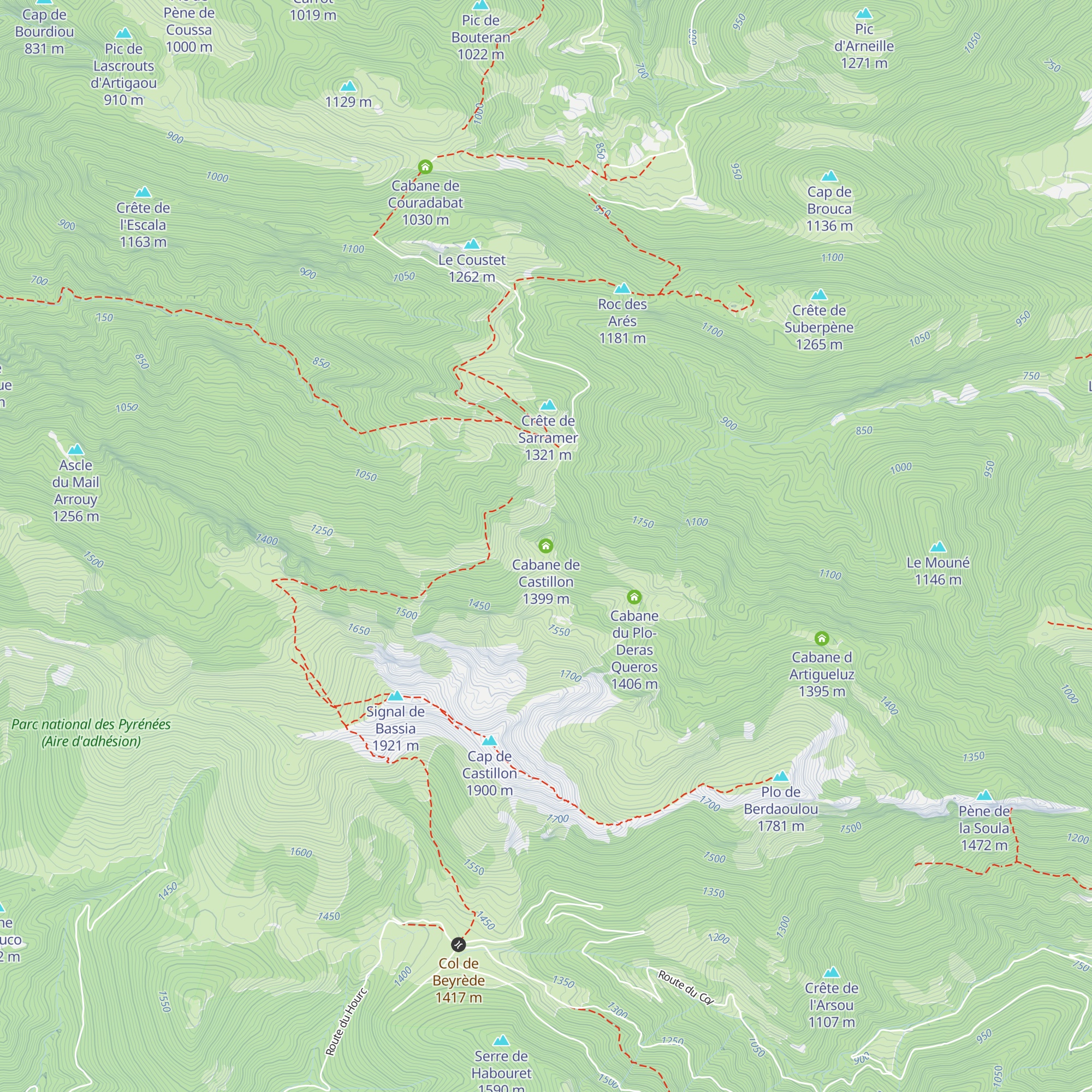 Cabane de Castillon map