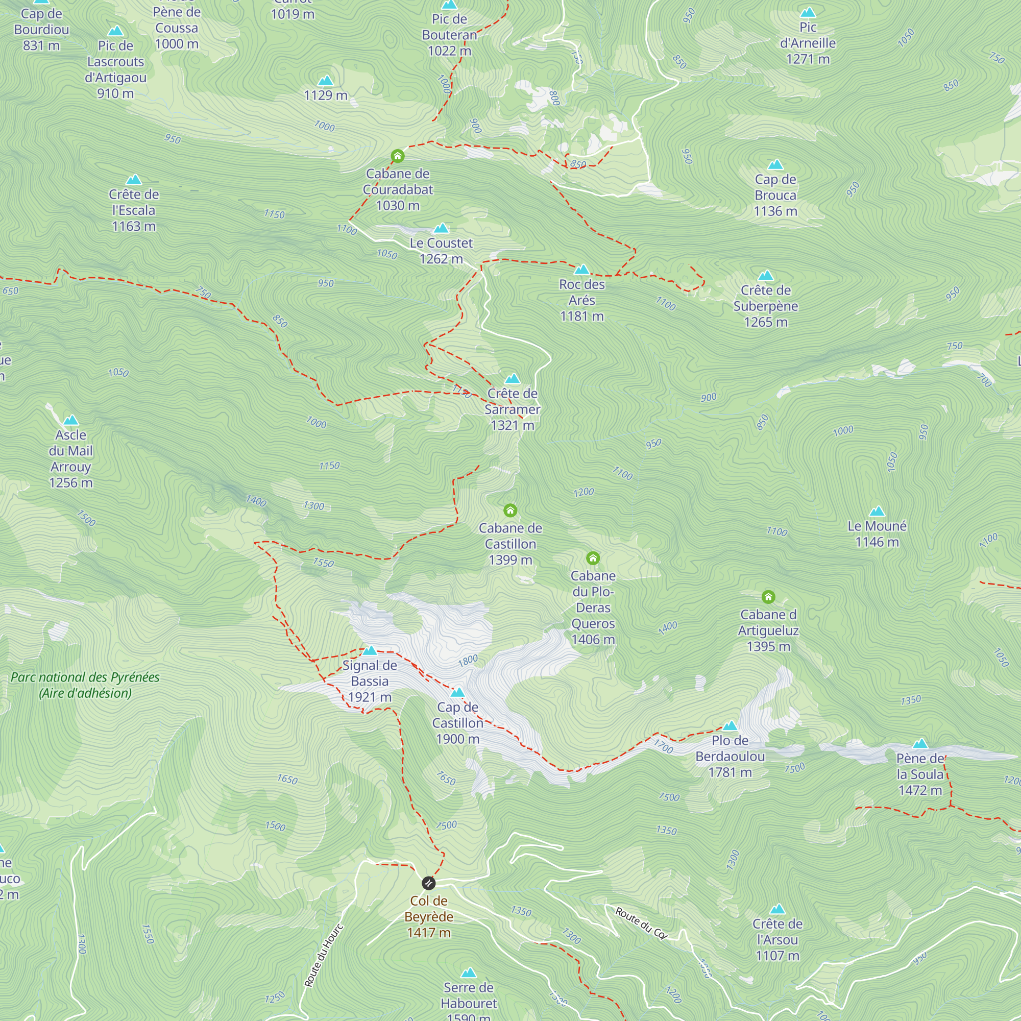 Cabane de Castillon map