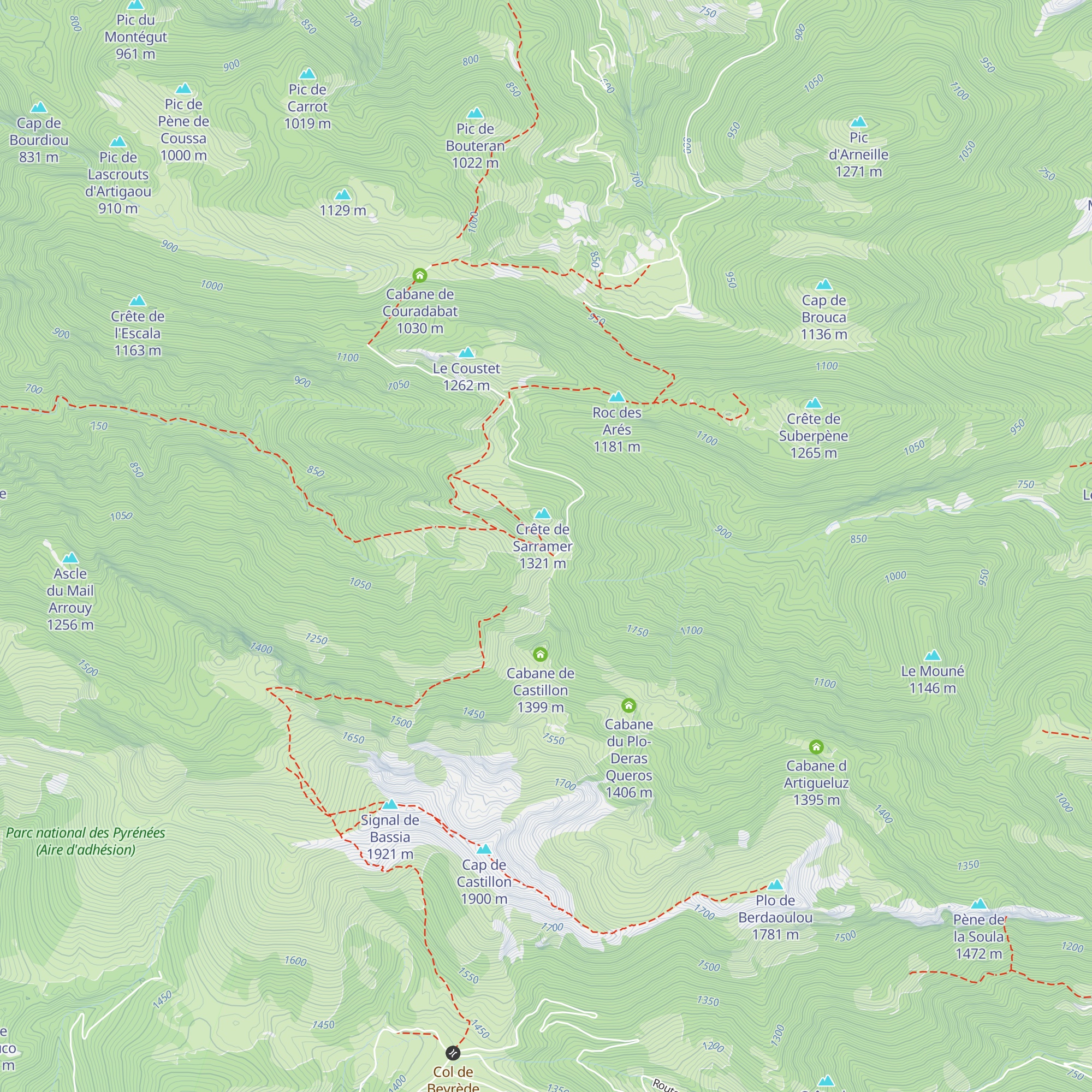 Cabane d'Oueil Lusent map