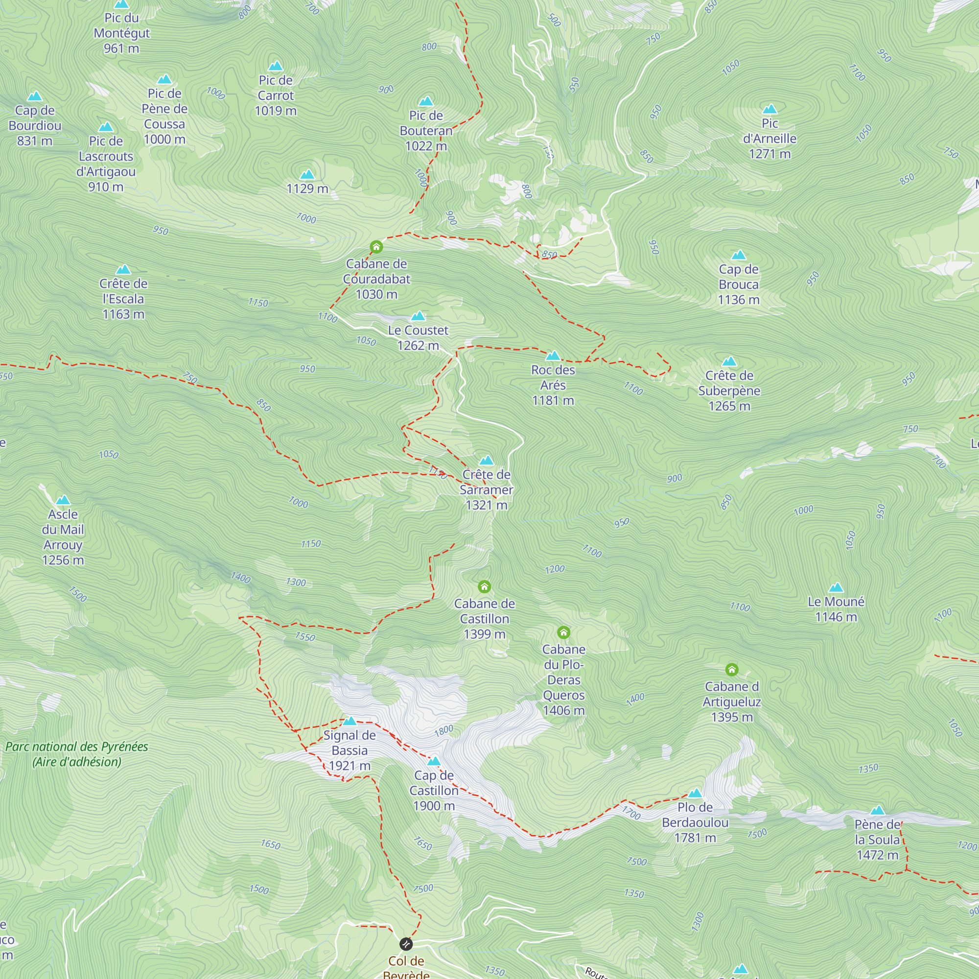 Cabane d'Oueil Lusent map