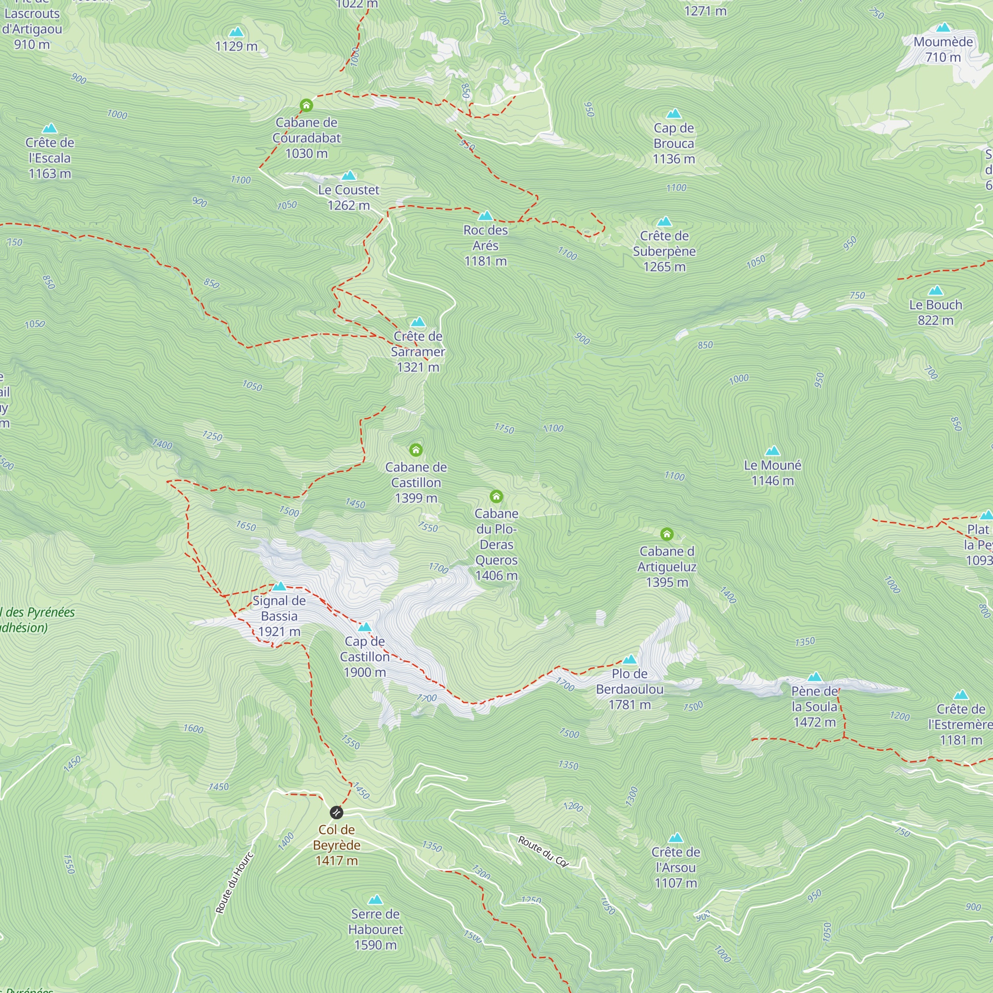 Cabane du Plo-Deras Queros map
