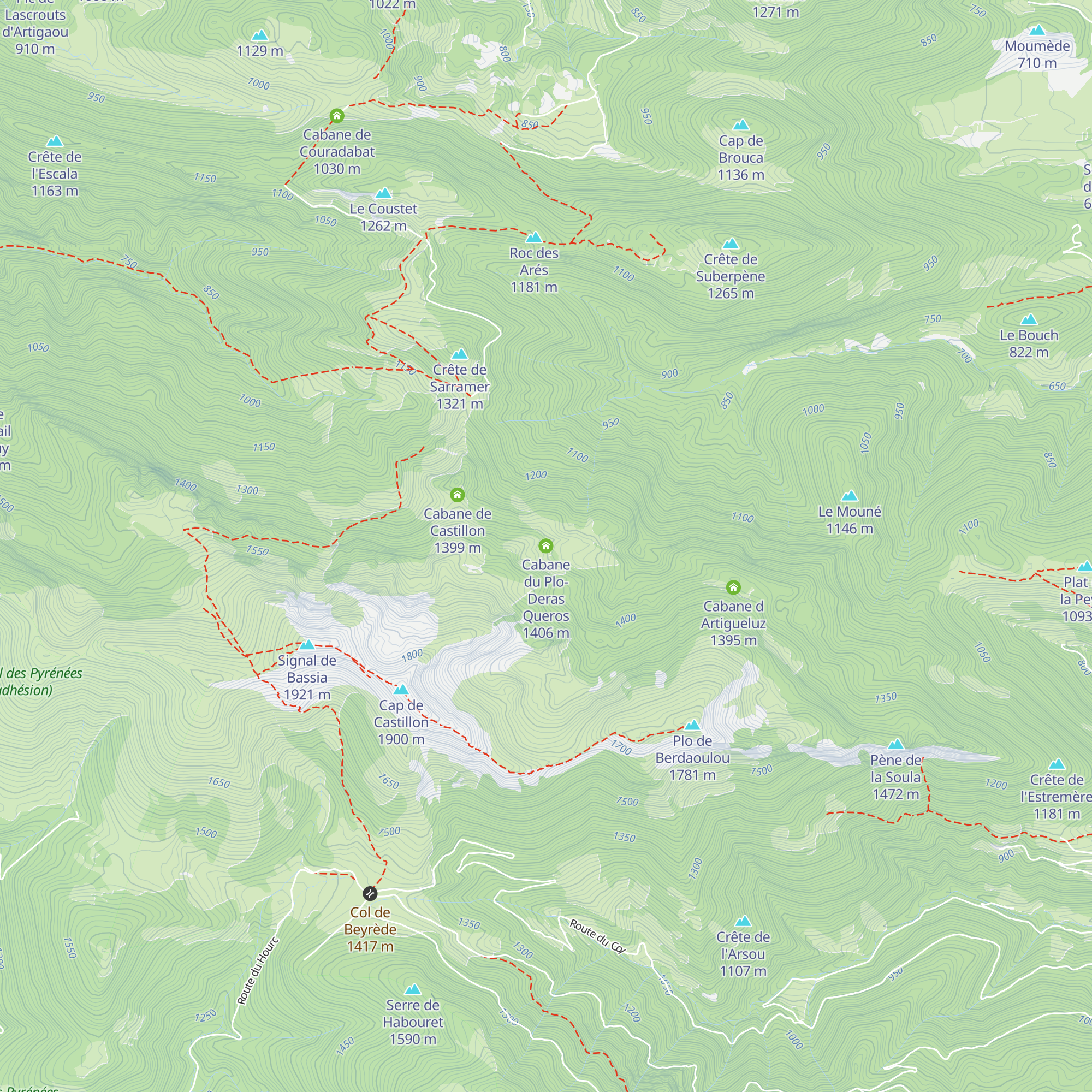 Cabane du Plo-Deras Queros map