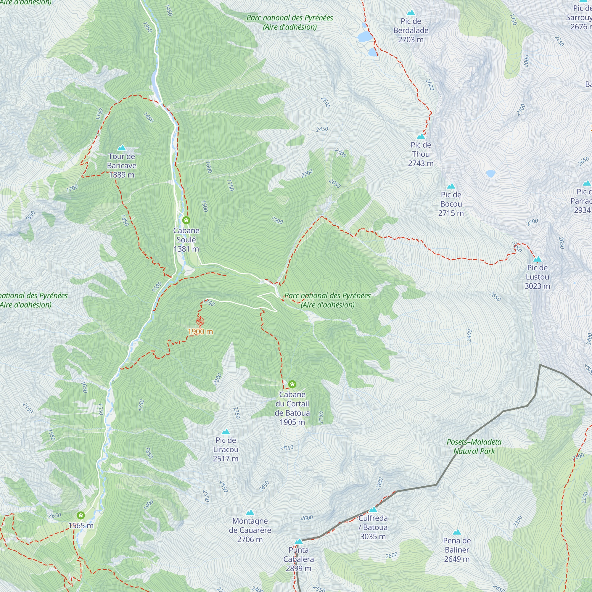 Cabane du Cortail de Péguère map
