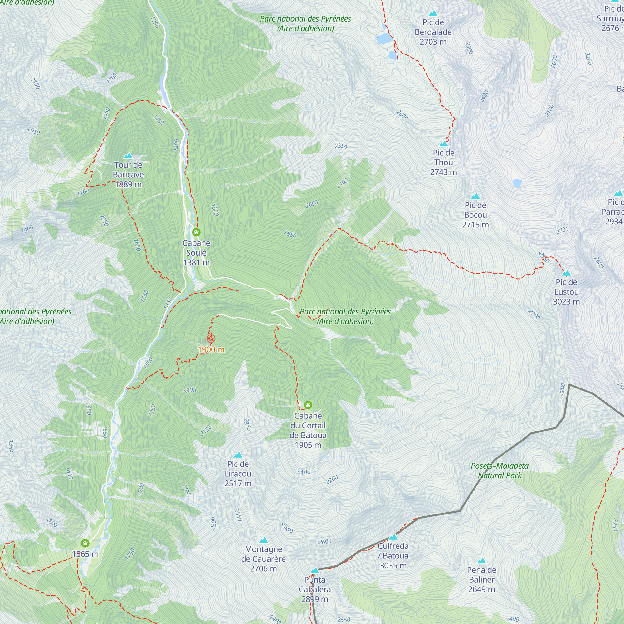 Cabane du Cortail de Péguère map