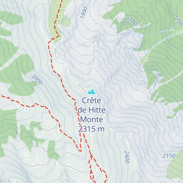 Map of Crête de Hitte Monte