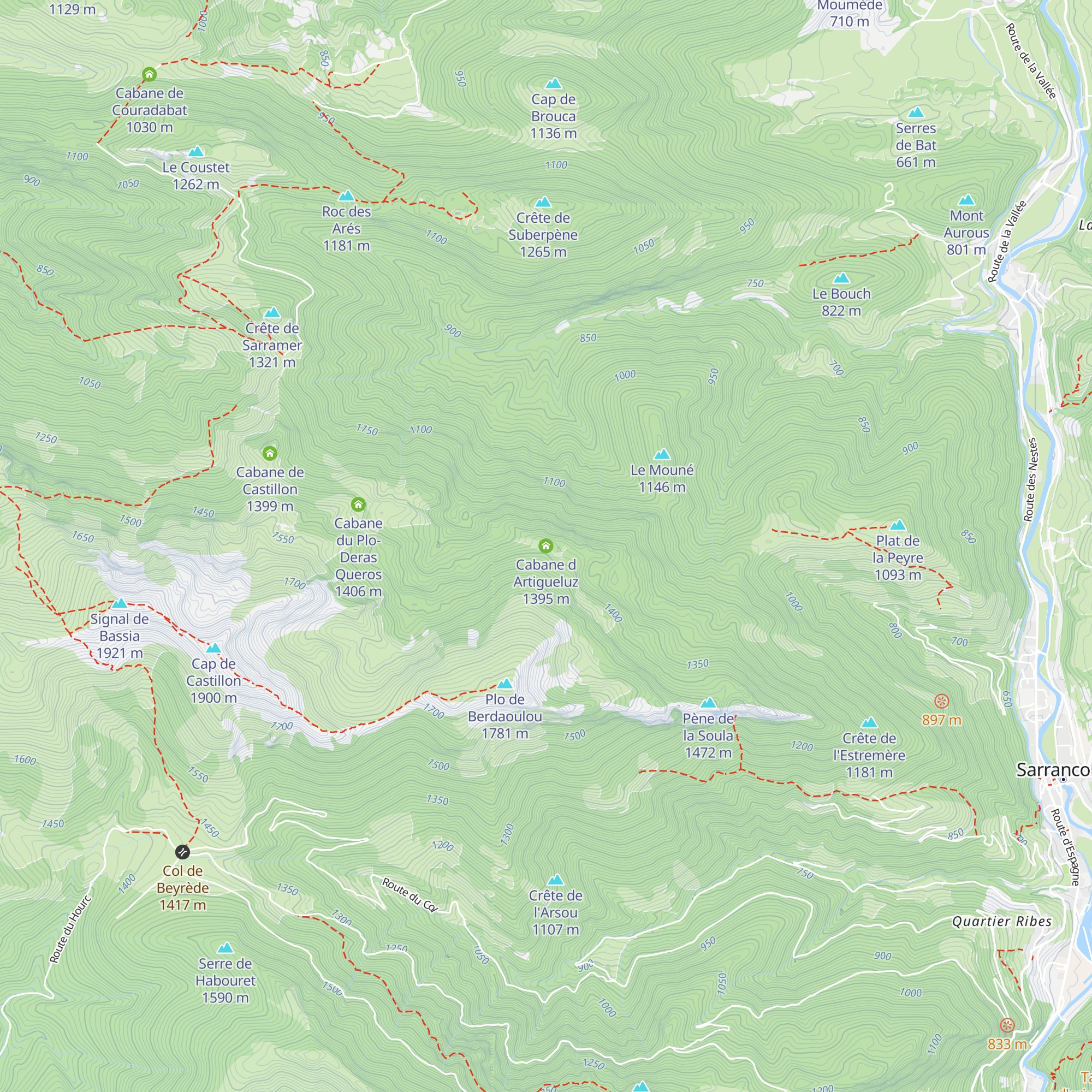 Cabane d Artigueluz map