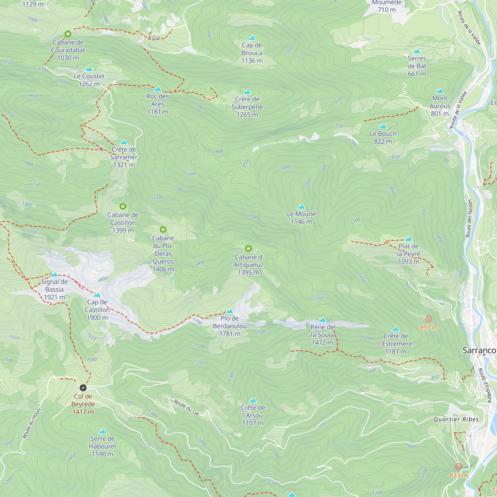 Cabane d Artigueluz map