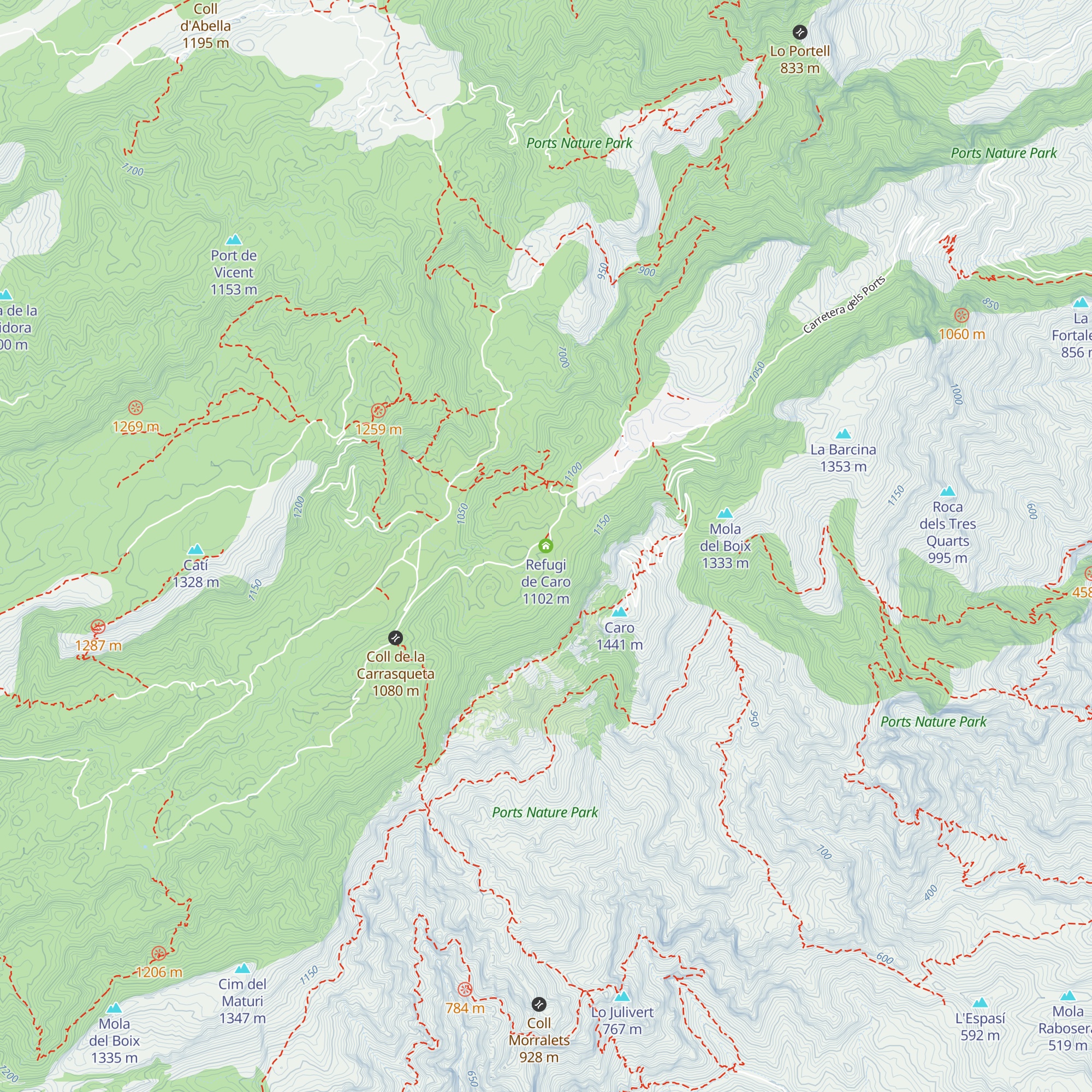 Refugi de Caro map