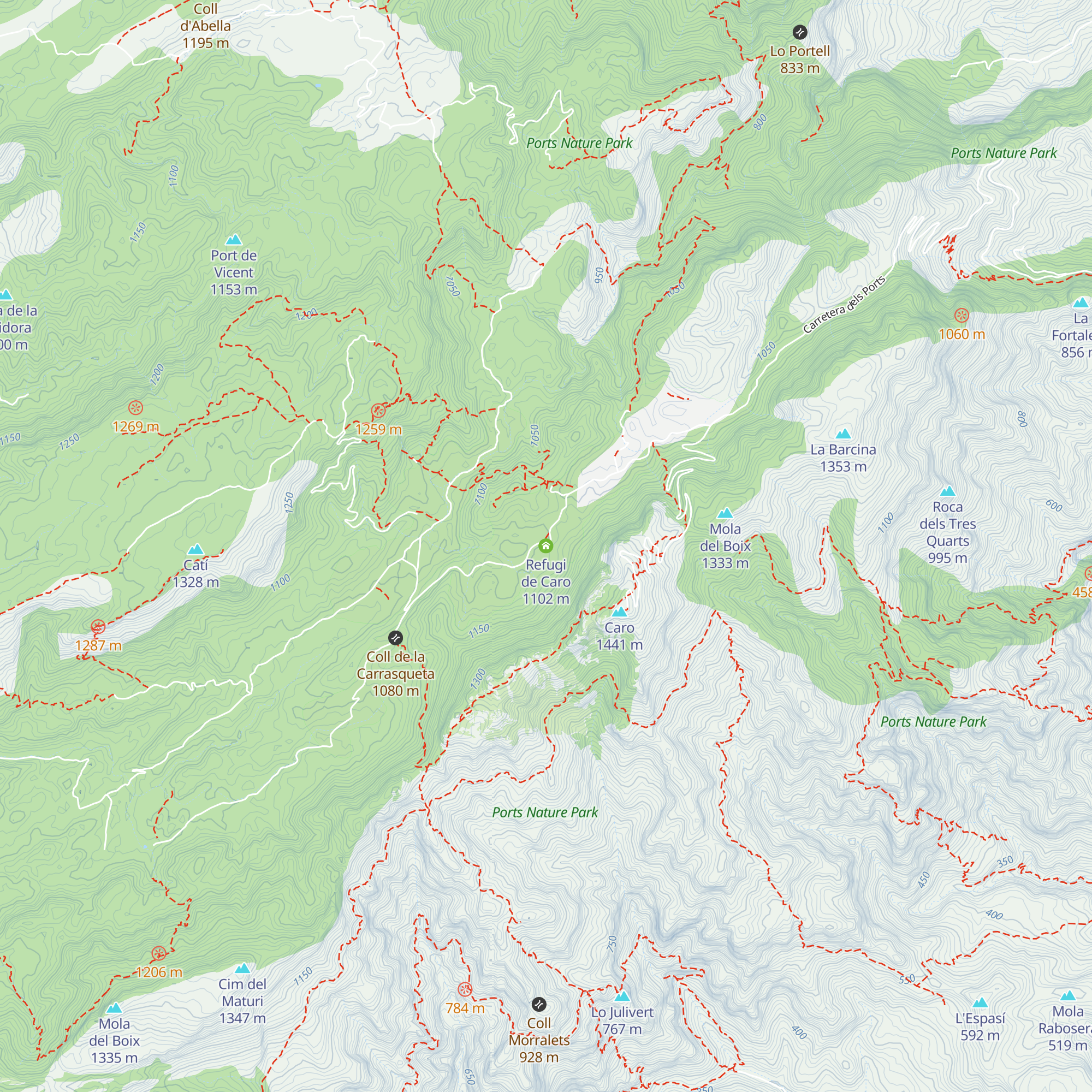 Refugi de Caro map
