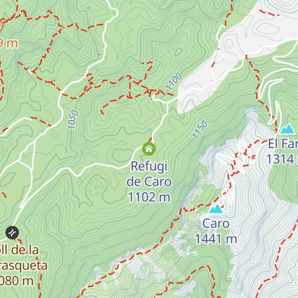 Map of Refugi de Caro