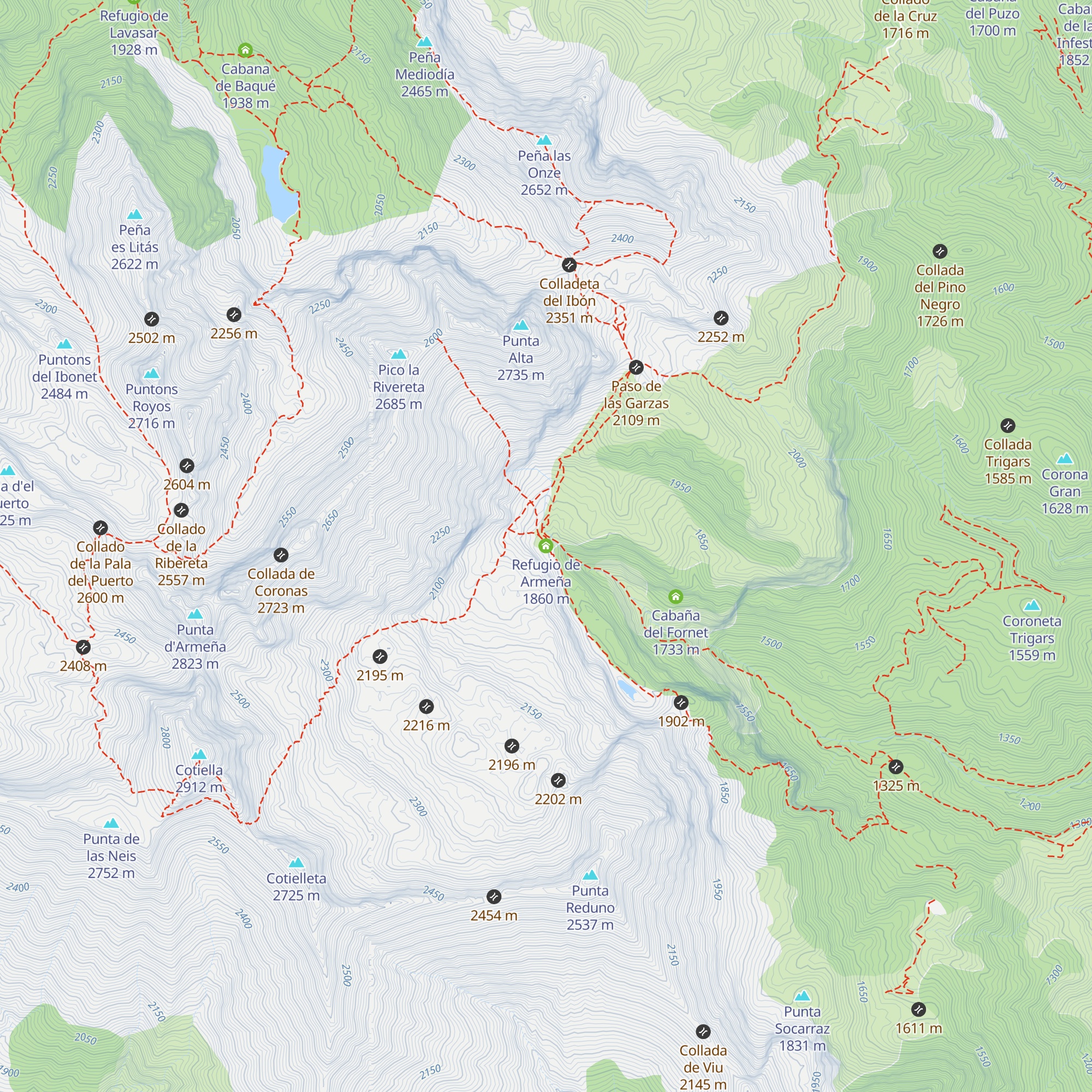 Refugio de Armeña map