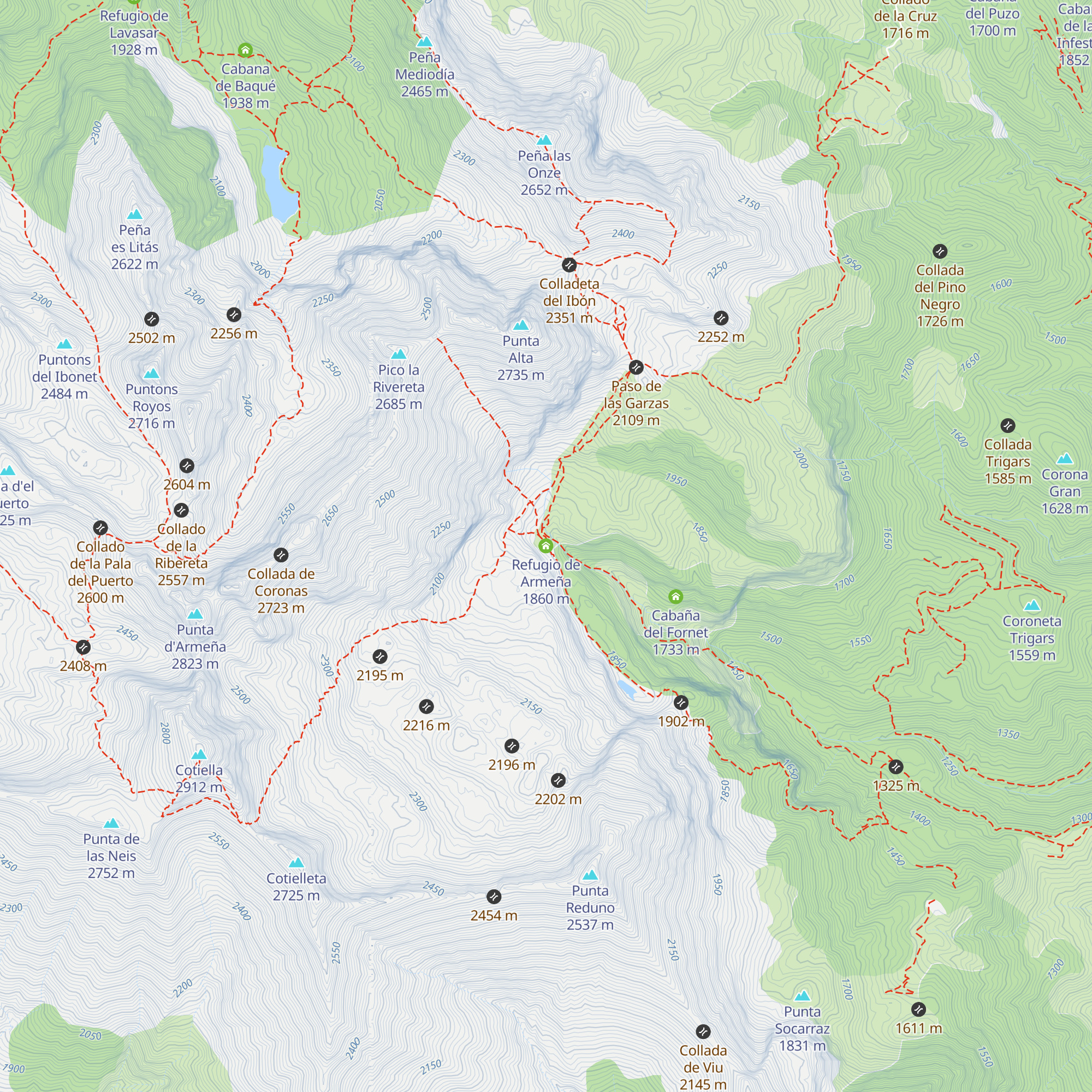 Refugio de Armeña map