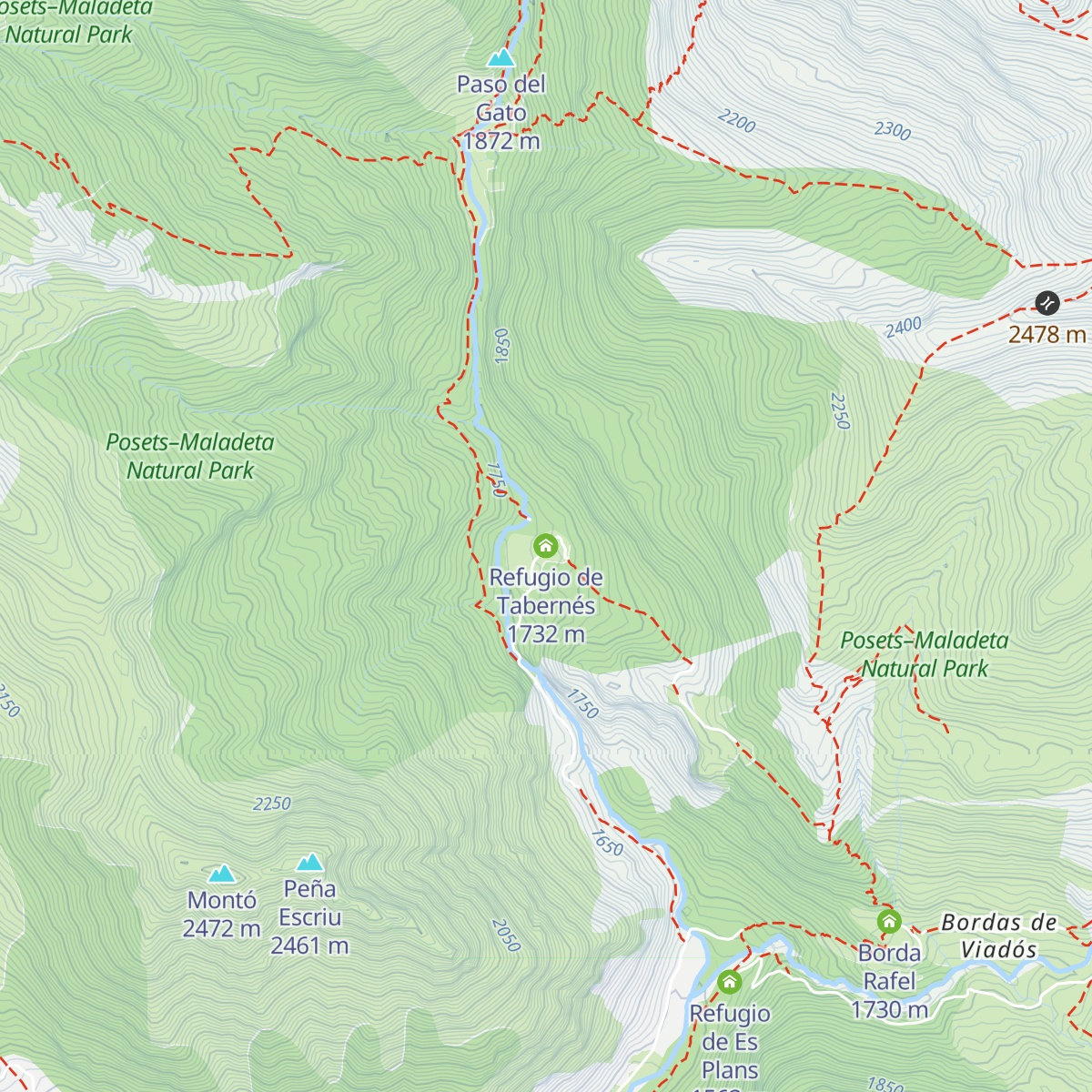 Refugio de Tabernés map