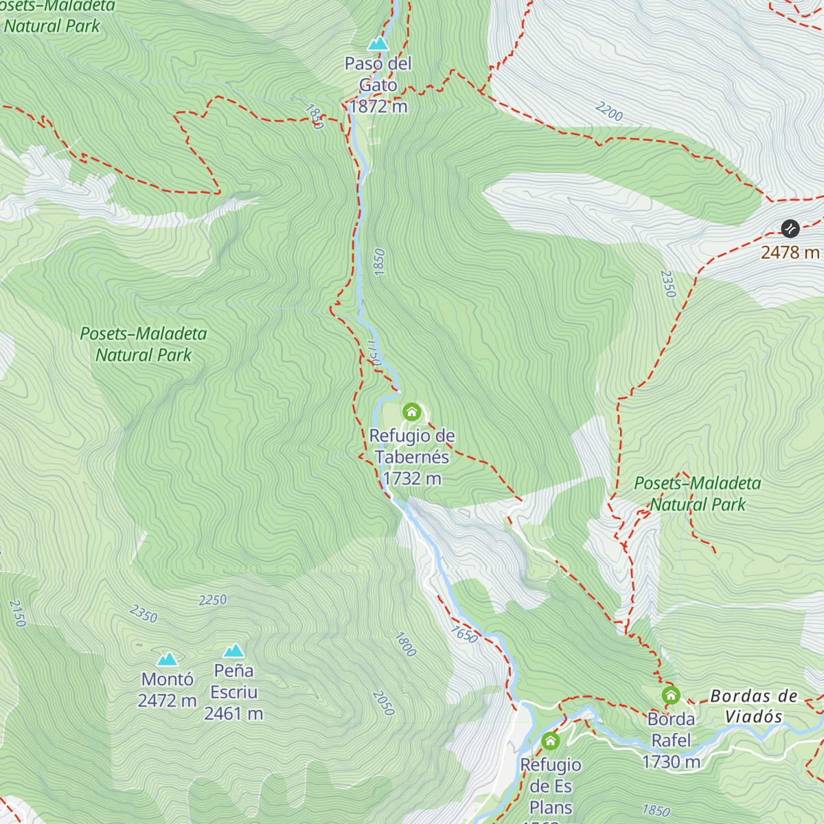 Refugio de Tabernés map