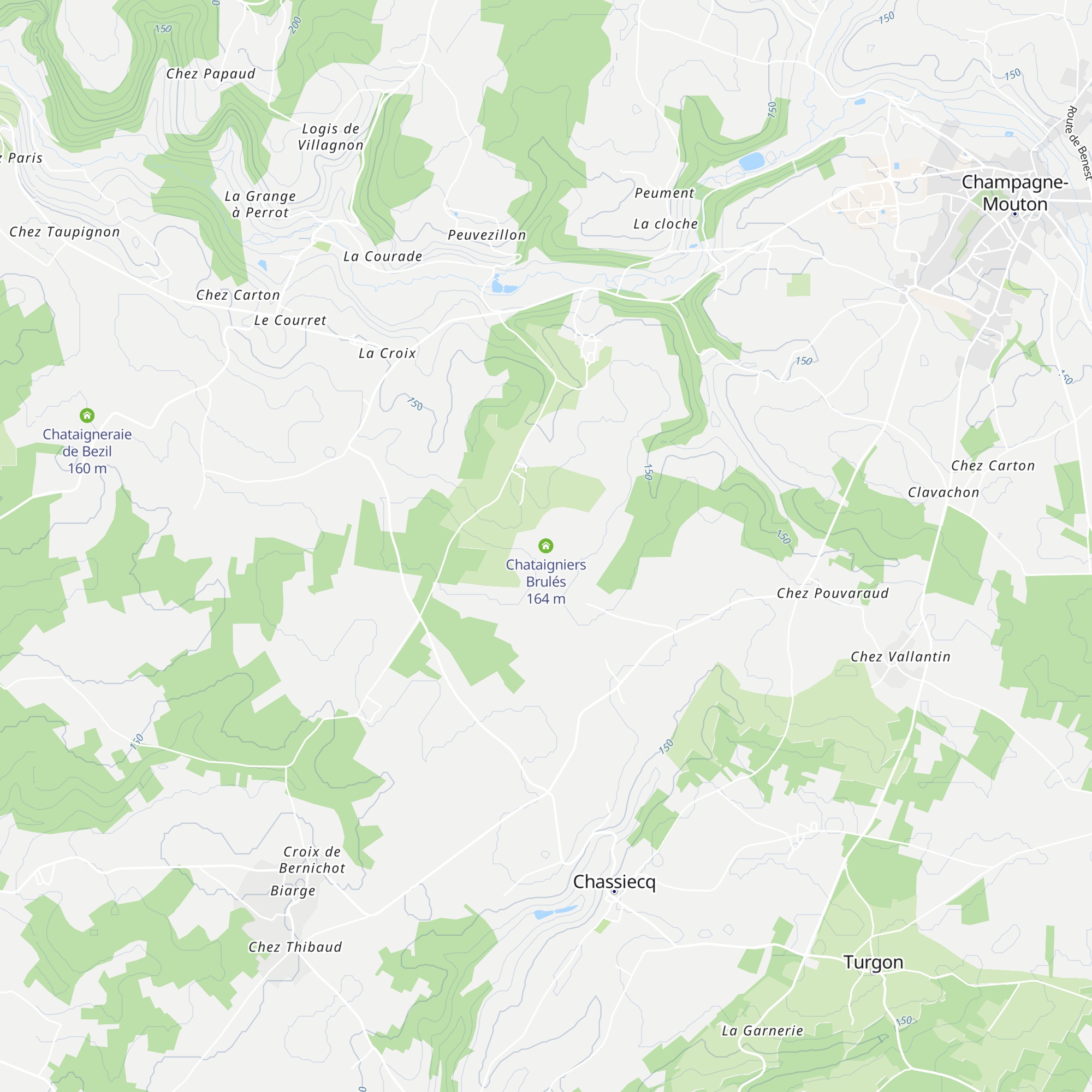 Chataigniers Brulés map