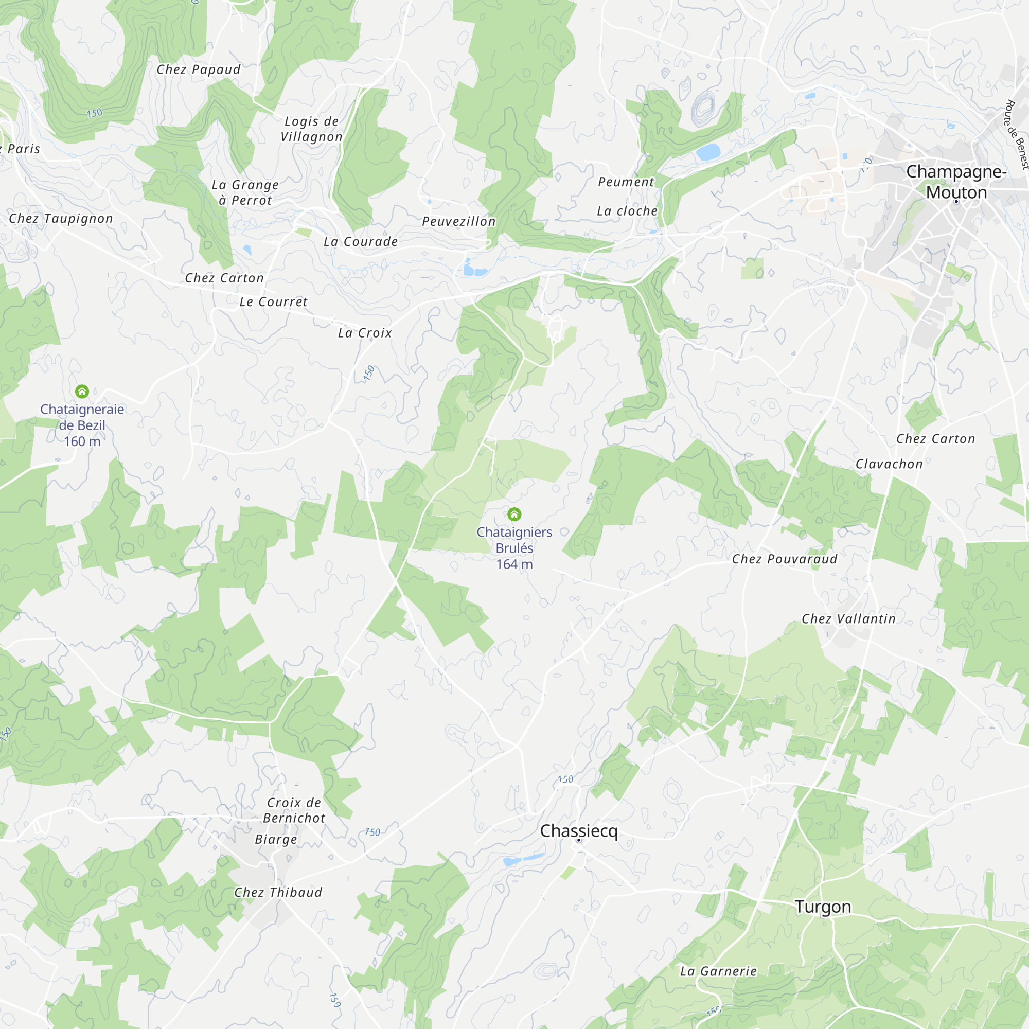 Chataigniers Brulés map