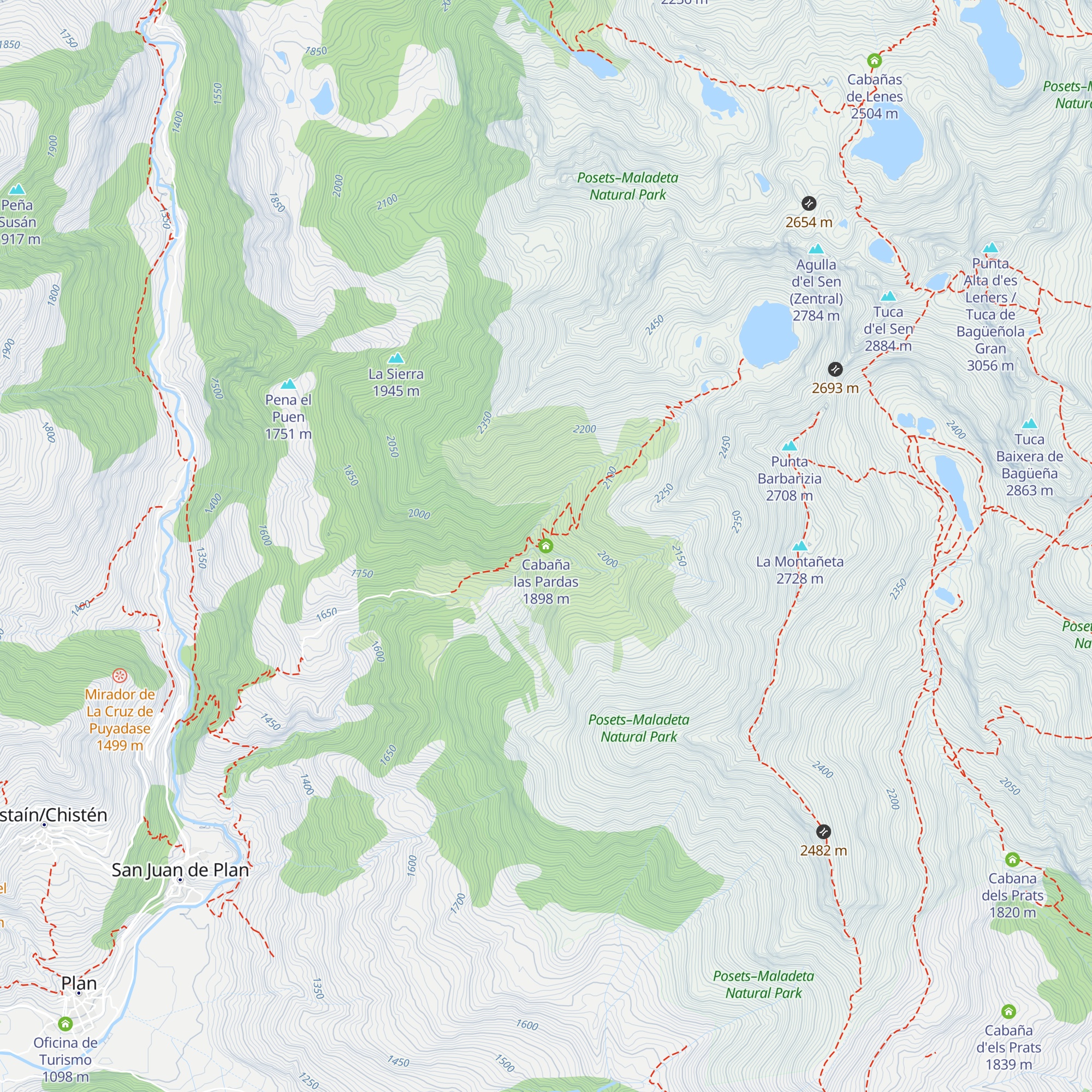 Cabaña las Pardas map