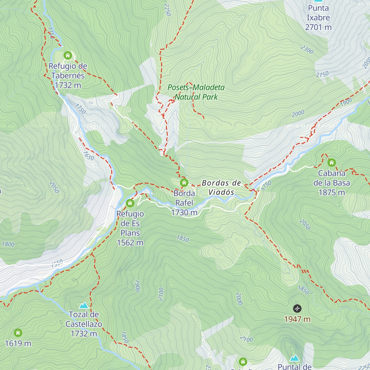 Refugio de Viadós map