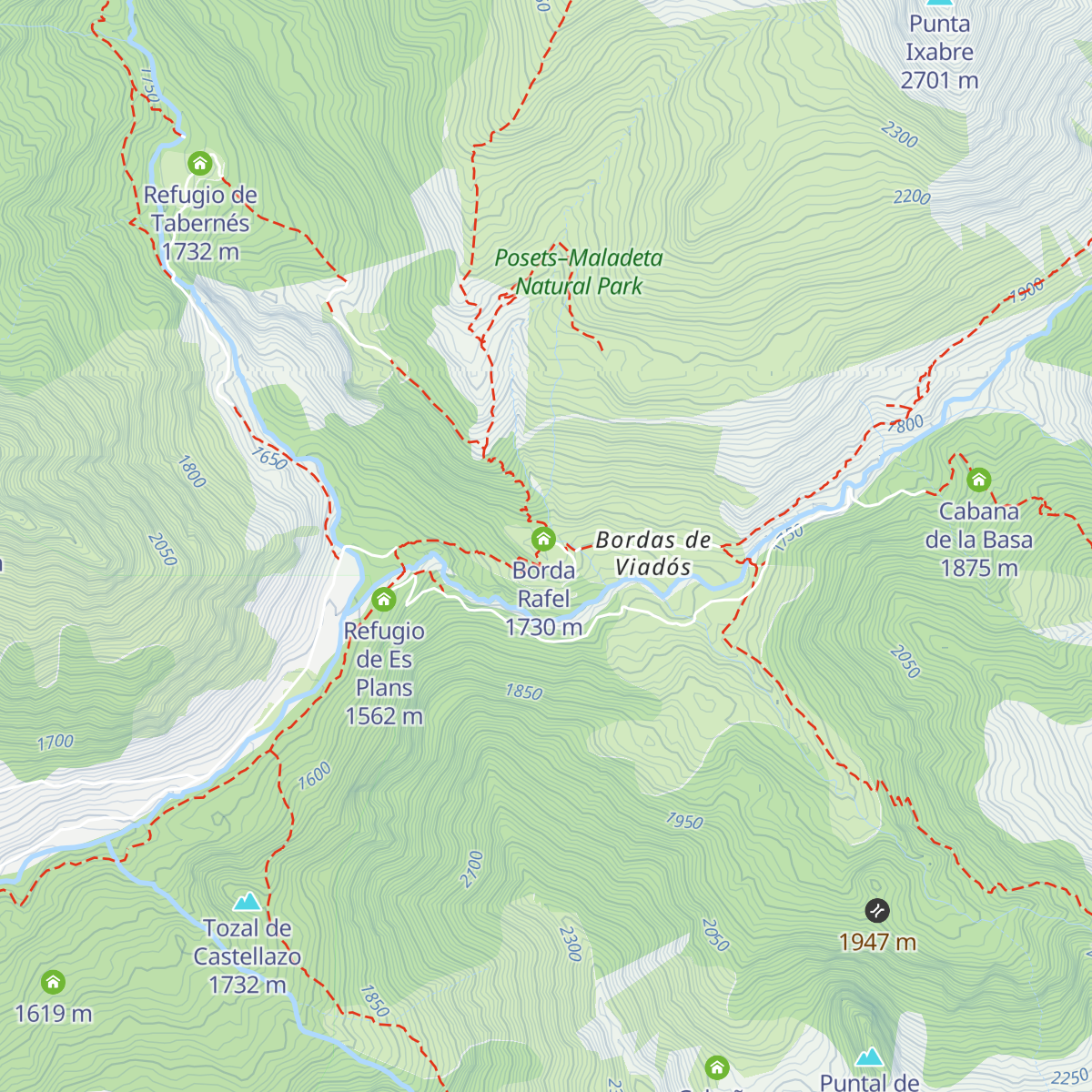 Refugio de Viadós map