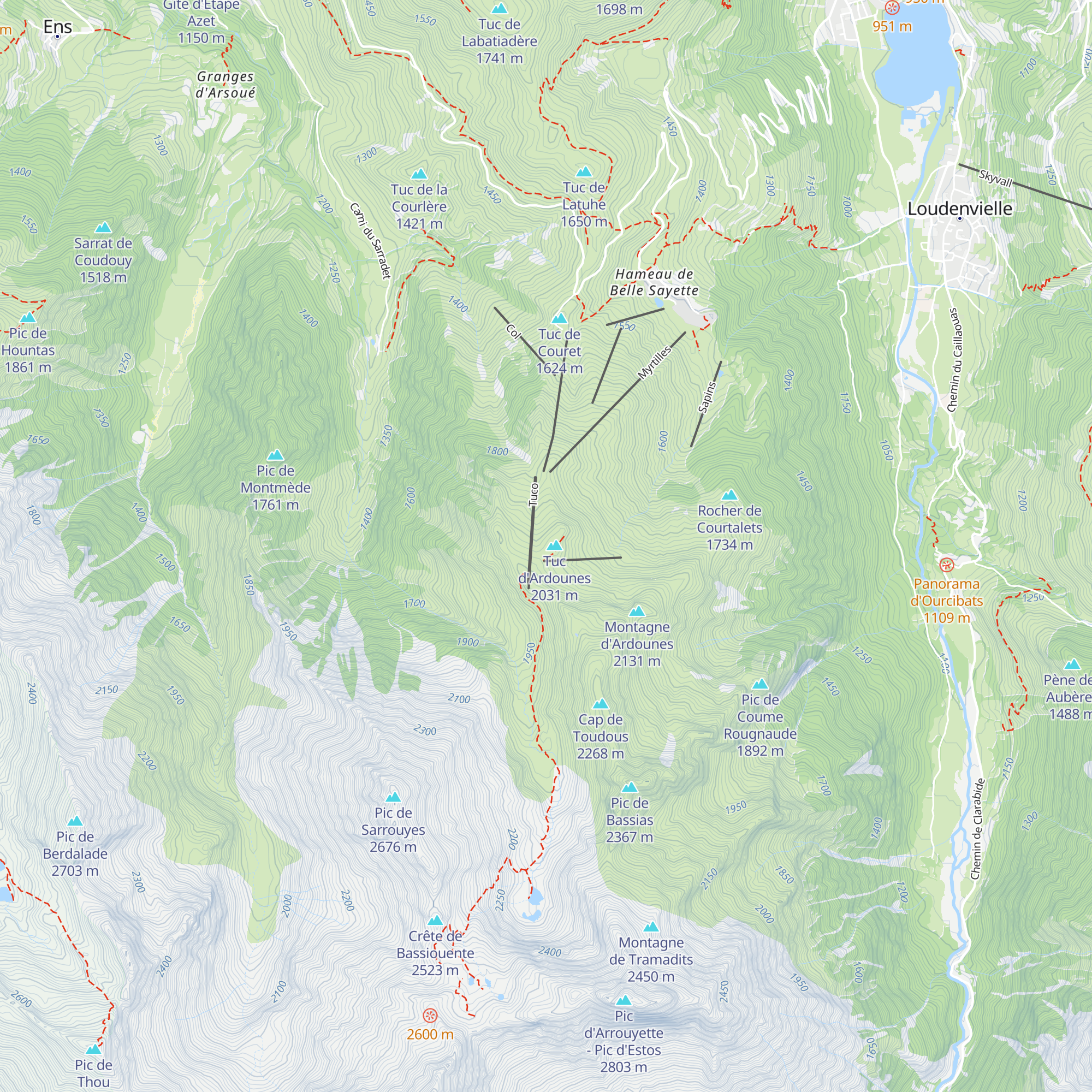 Cabane Tuc D ardounes - Vallee d map