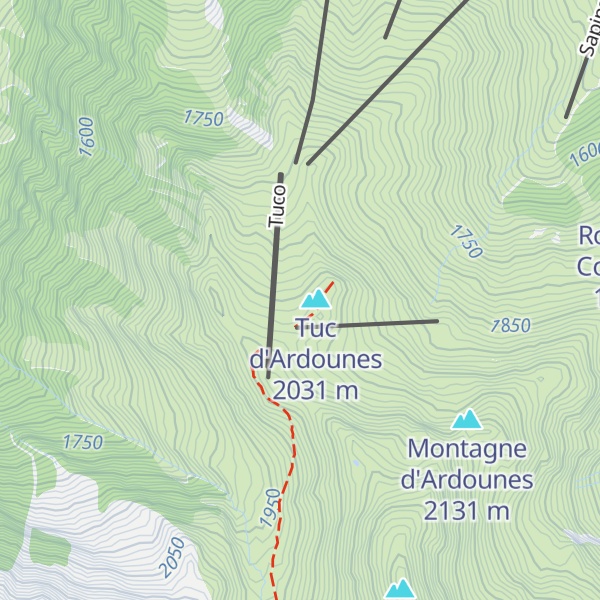 Map of Cabane Tuc D ardounes - Vallee d