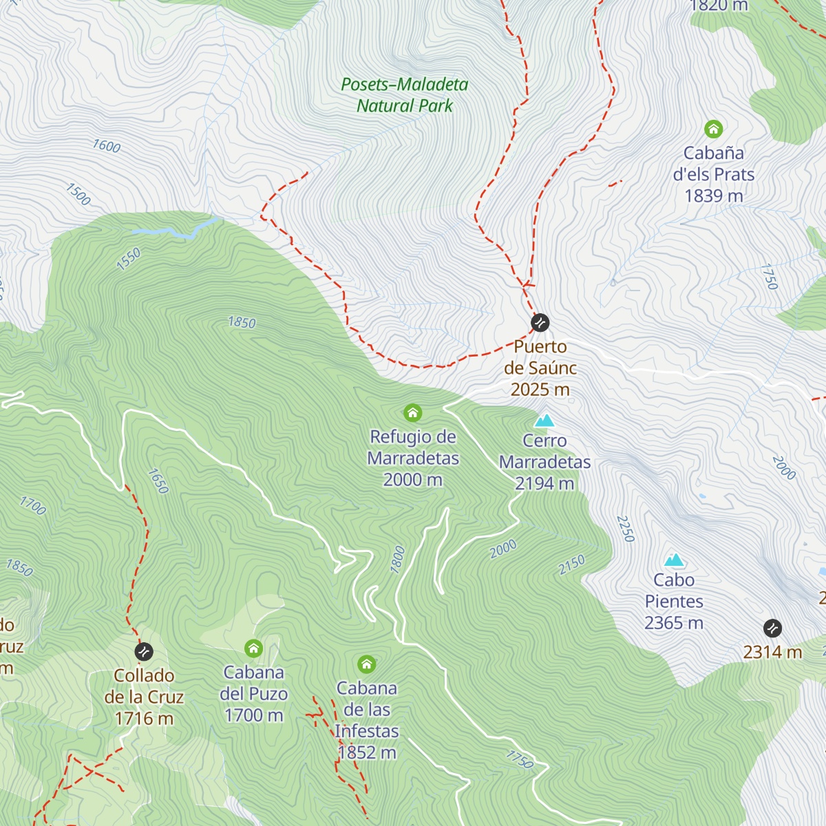 Refugio de Marradetas map