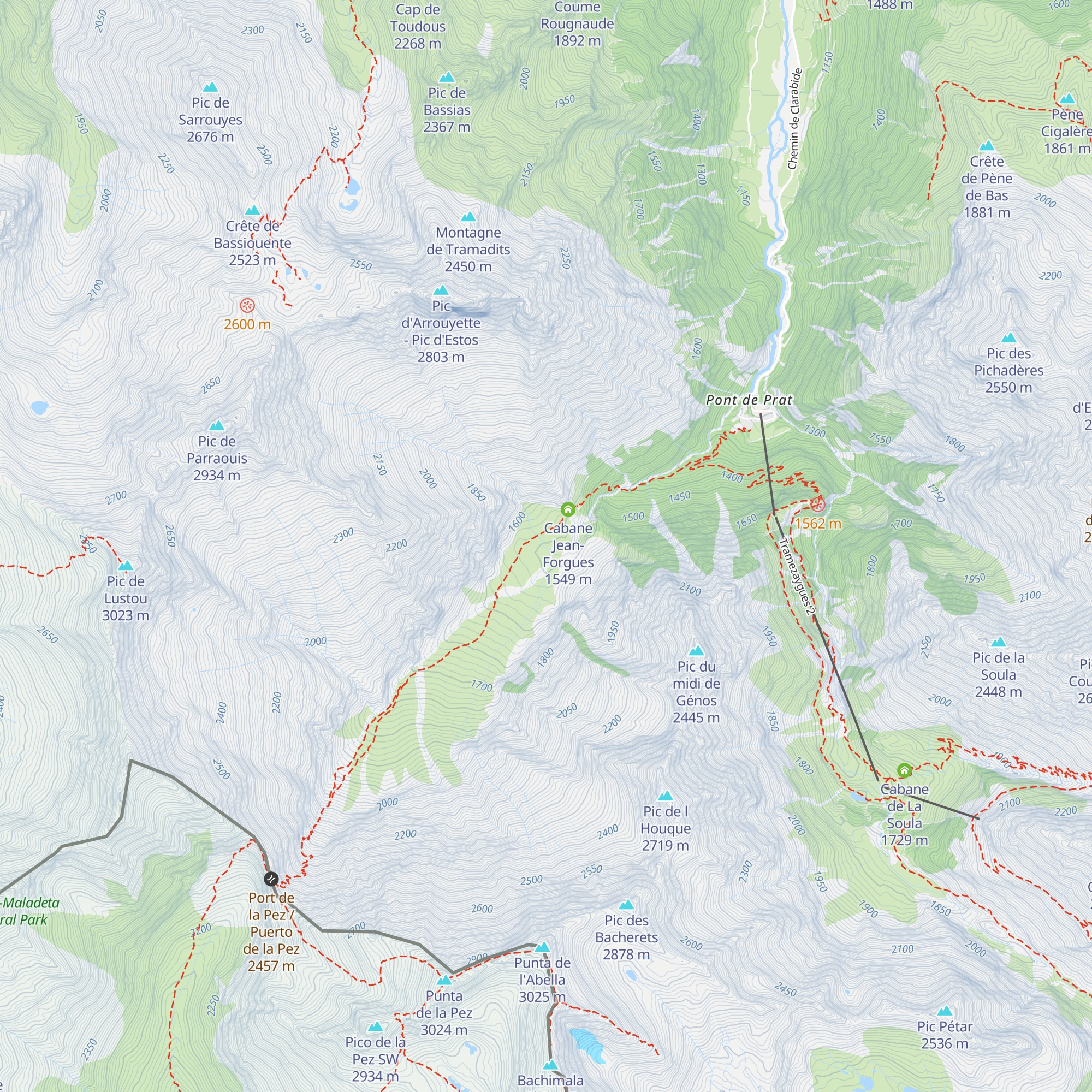 Cabane de La Pez map
