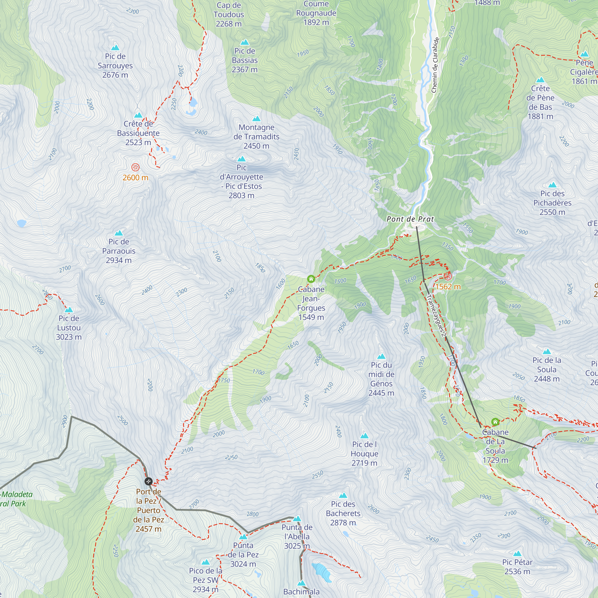 Cabane de La Pez map